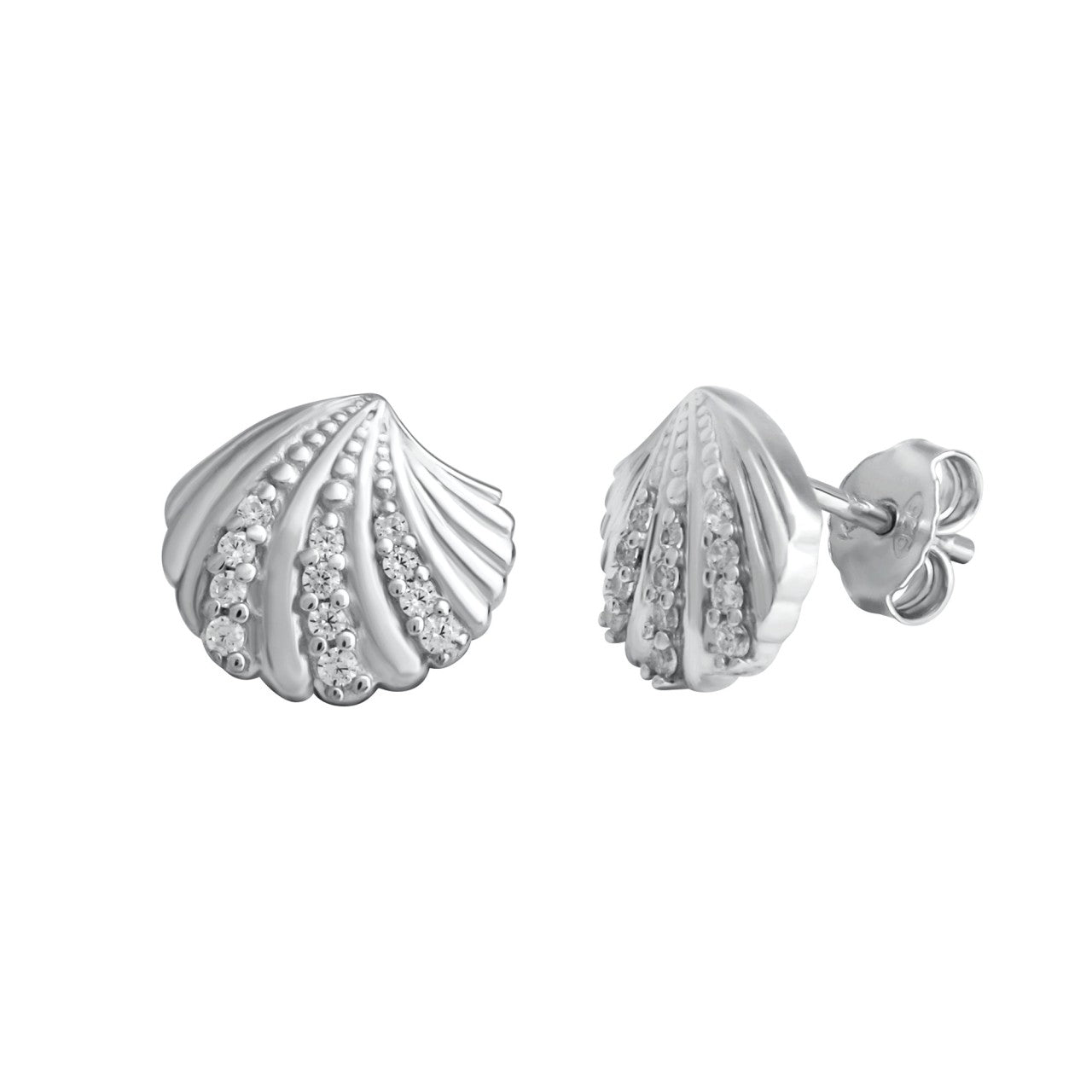 Schmuck Ohrstecker Damen 925er Sterling Silber rhodiniert Zirkonia 0,9cm, 1 Paar günstig kaufen