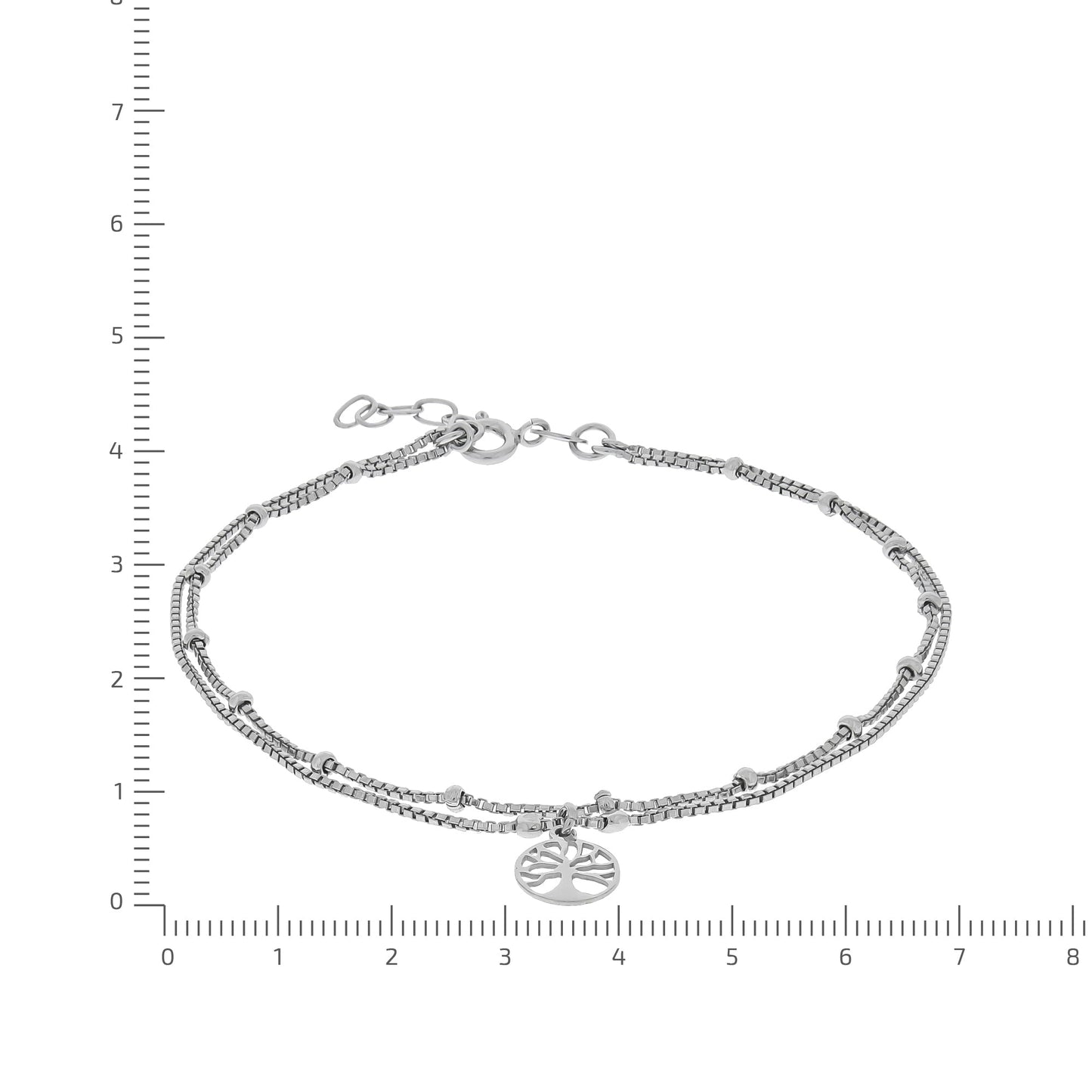 Fußkette Venezianerkette 925/- Sterling Silber rhodiniert 25,0cm