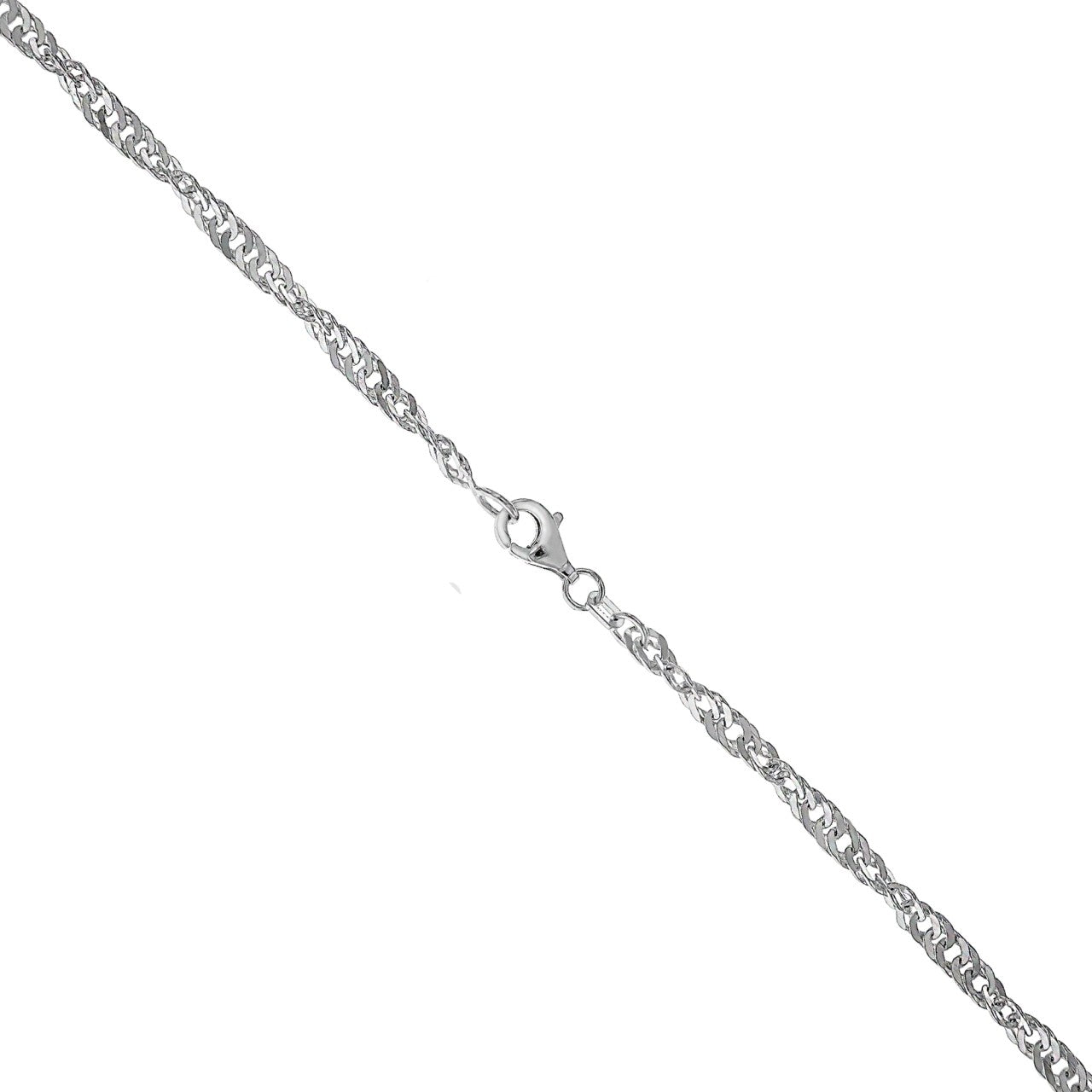 Schmuck Collier Damen 925er Sterling Silber weiss Singapurkette 70cm günstig kaufen