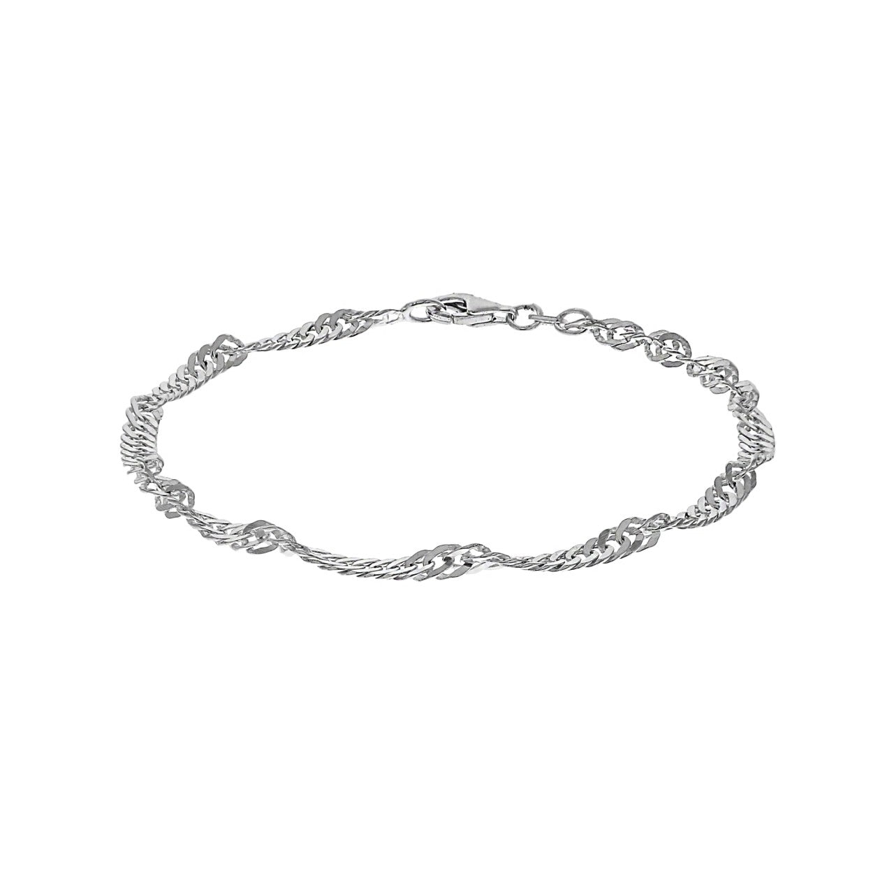 Schmuck Armband Damen 925er Sterling Silber weiss Singapurkette 21cm günstig kaufen