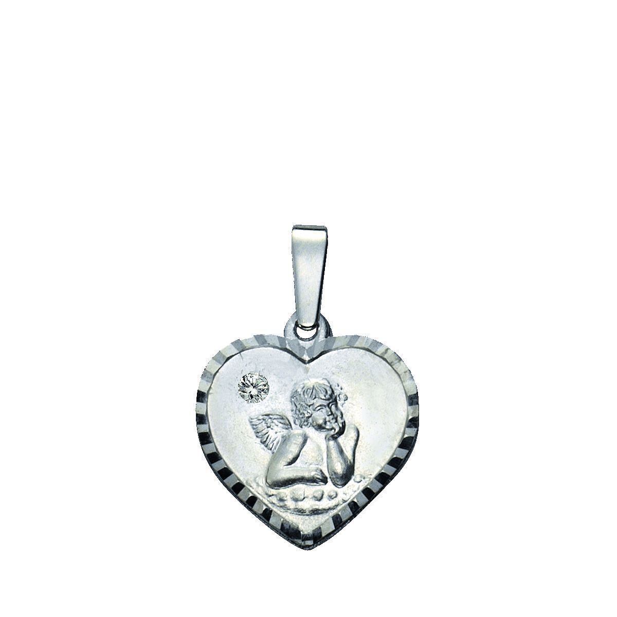 Anhänger 925/- Sterling Silber rhodiniert 1,8cm Kristall