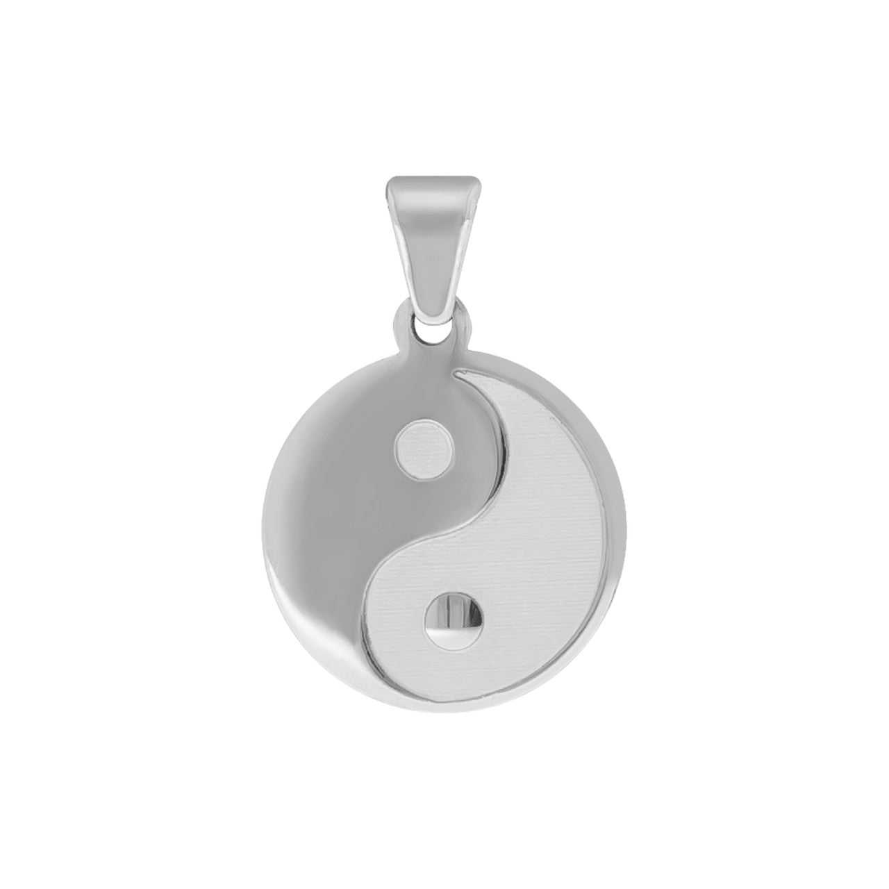 Schmuck Halsketten-Anhänger Damen 925er Sterling Silber rhodiniert Yin Yang glanz/matt 1,8cm günstig kaufen