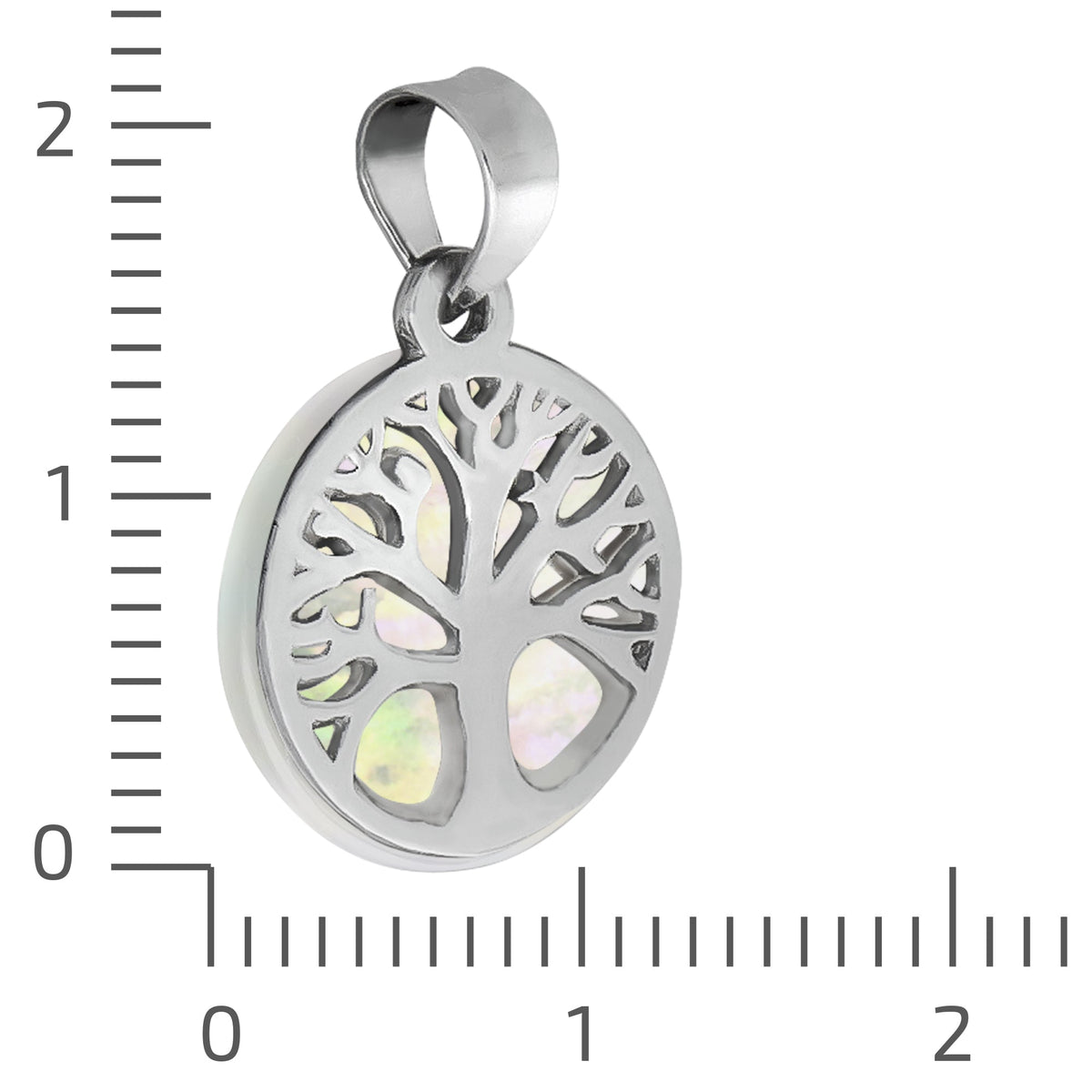 Anhänger 925/- Sterling Silber rhodiniert 1,8cm Perlmutt