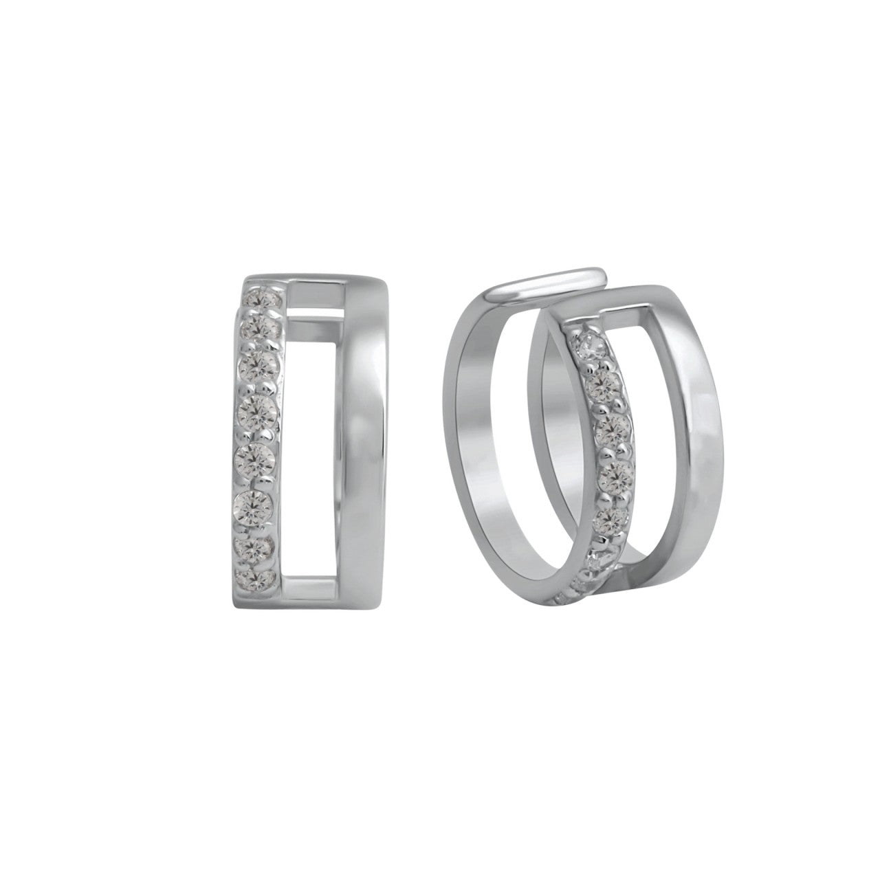 Schmuck Ohrklemme Damen 925-Sterling Silber rhodiniert Zirkonia 1,0cm, 1 Paar günstig kaufen