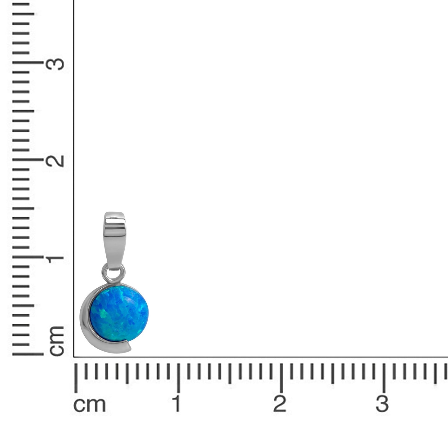 Anhänger 925/- Sterling Silber rhodiniert 1,8cm imit.Opal