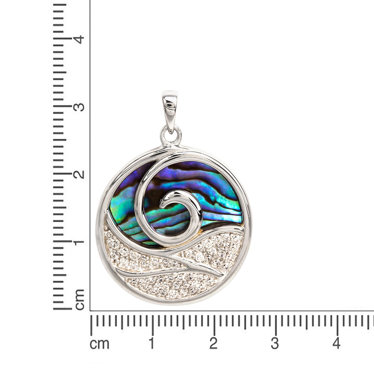 Anhänger 925/- Sterling Silber rhodiniert 3,5cm Zirkonia