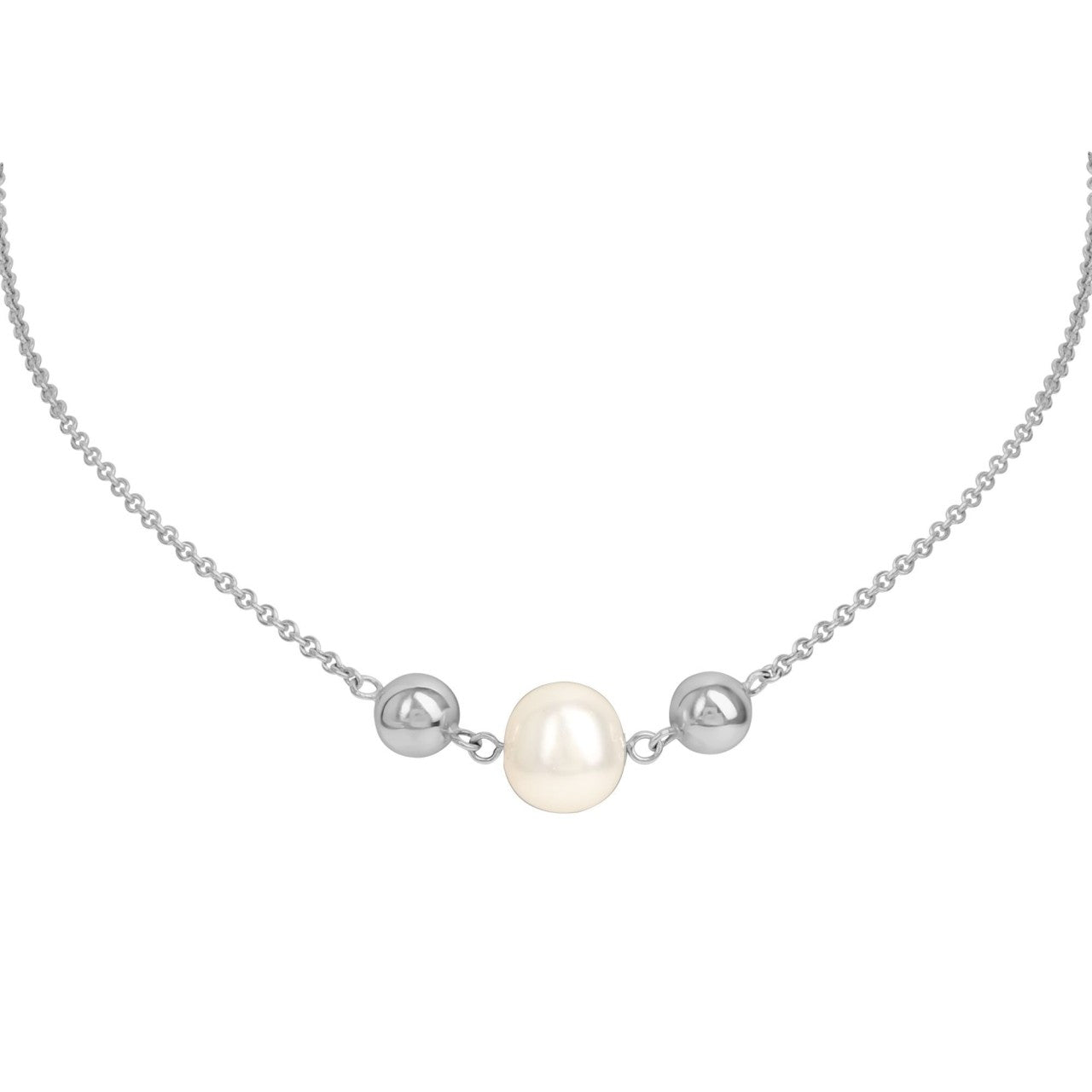 Schmuck Perlenkette Collier Damen 925er Sterling Silber rhodiniert Süßwasserperle 42+3cm günstig kaufen