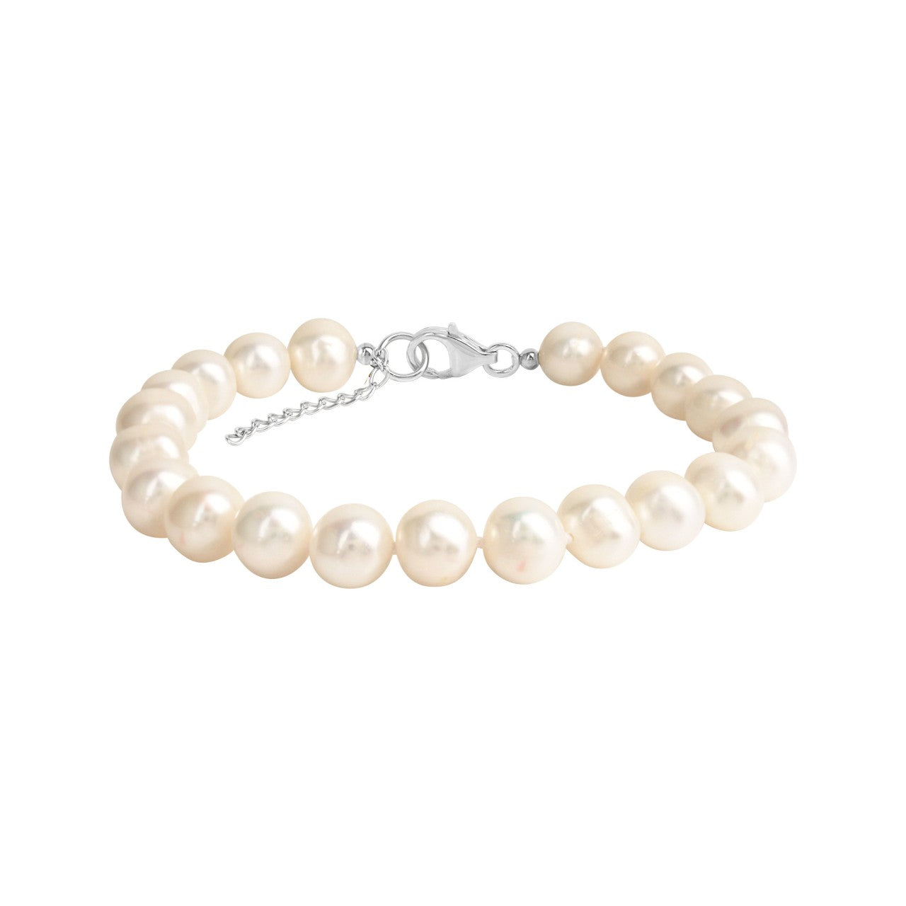 Schmuck Perlenarmband Damen 925er Sterling Silber rhodiniert Süßwasserzuchtperle 8mm 19+3cm günstig kaufen