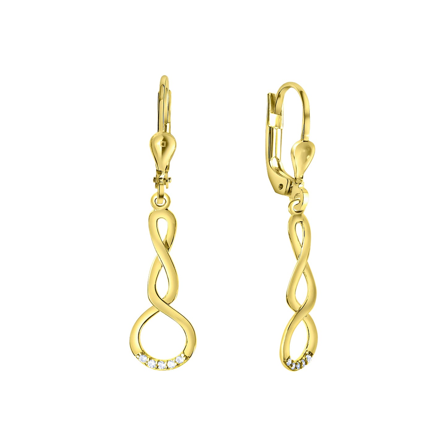 Ohrhänger 375/- Gold 3,7cm Zirkonia