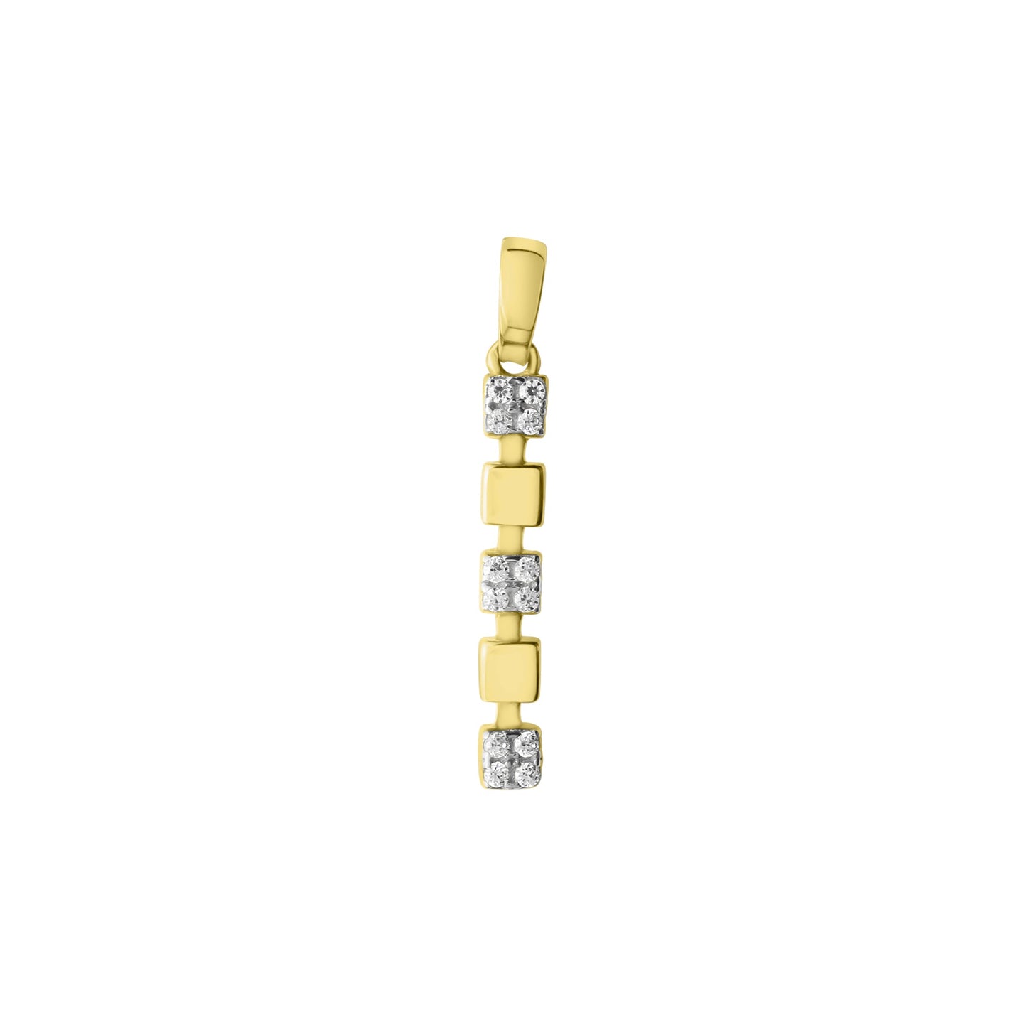 Anhänger 375/- Gold rhodiniert (teil) 2,2cm Zirkonia