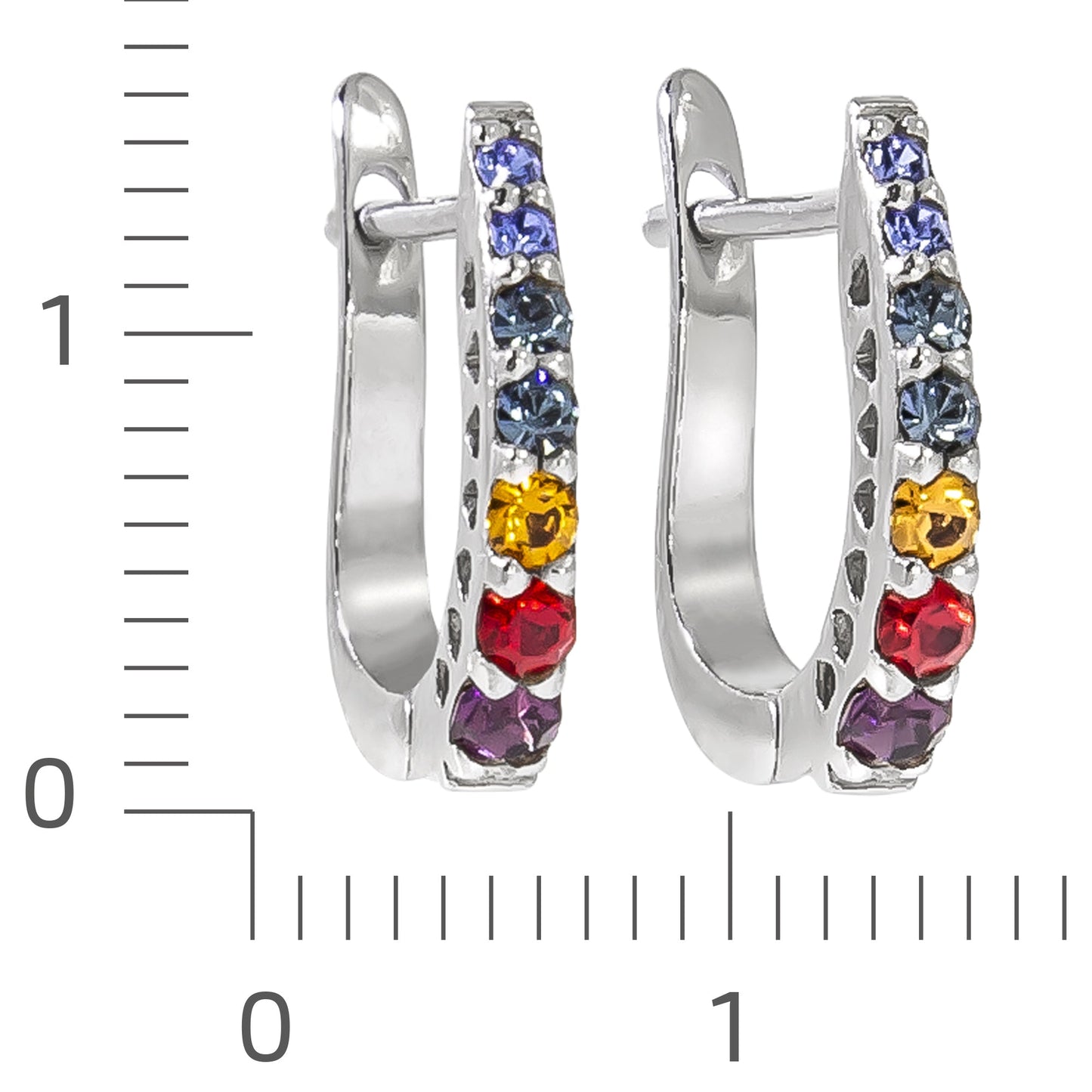 Klappcreolen 925/- Sterling Silber rhodiniert 1,4cm Zirkonia