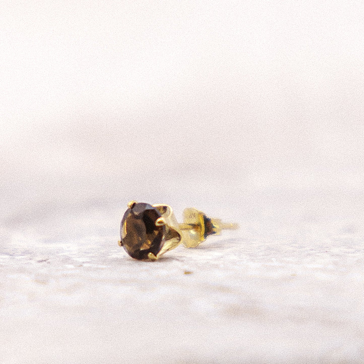 Ohrringe 585/- Gold 1,3cm Rauchquarz