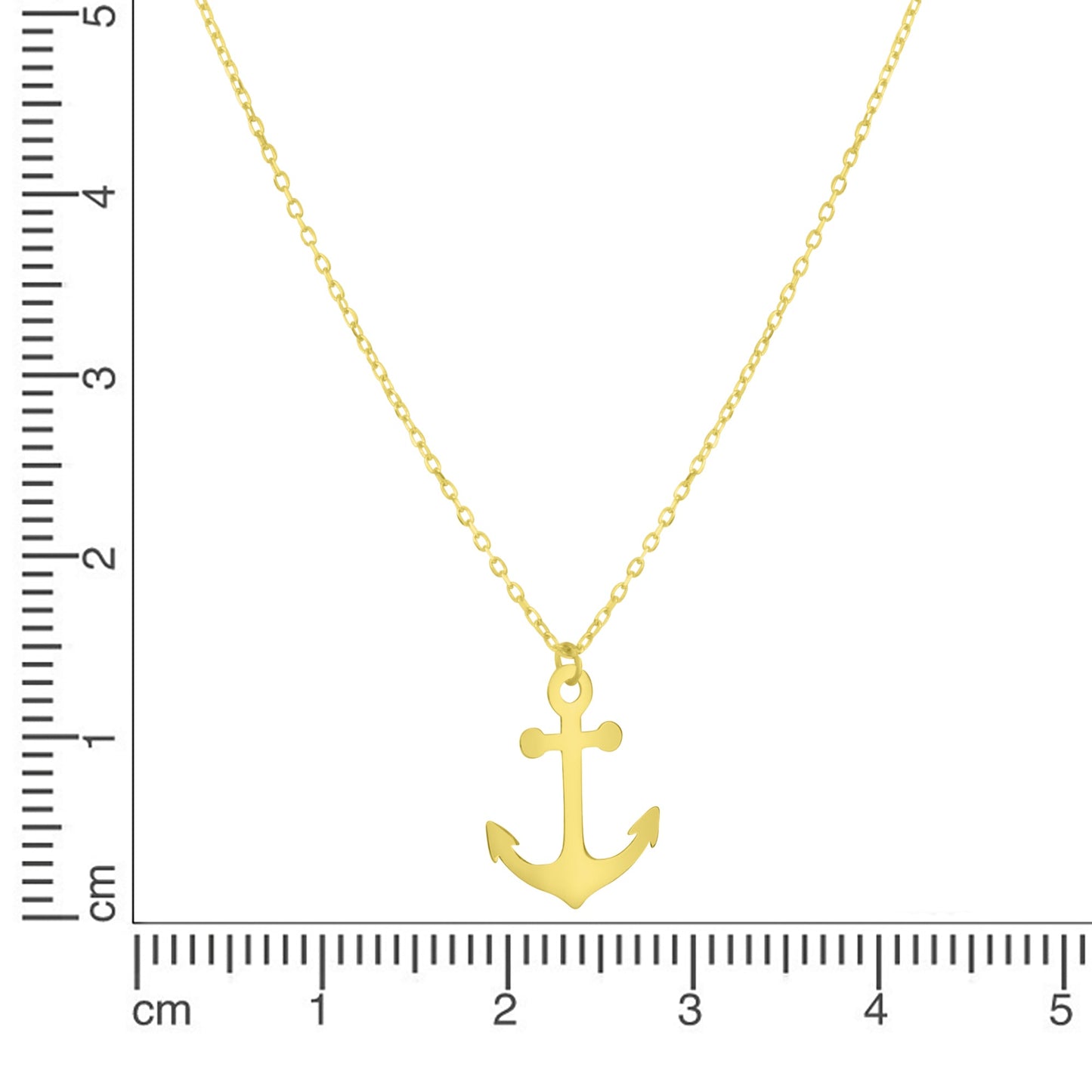 Anhänger mit Kette Ankerkette 375/- Gold 45,0cm