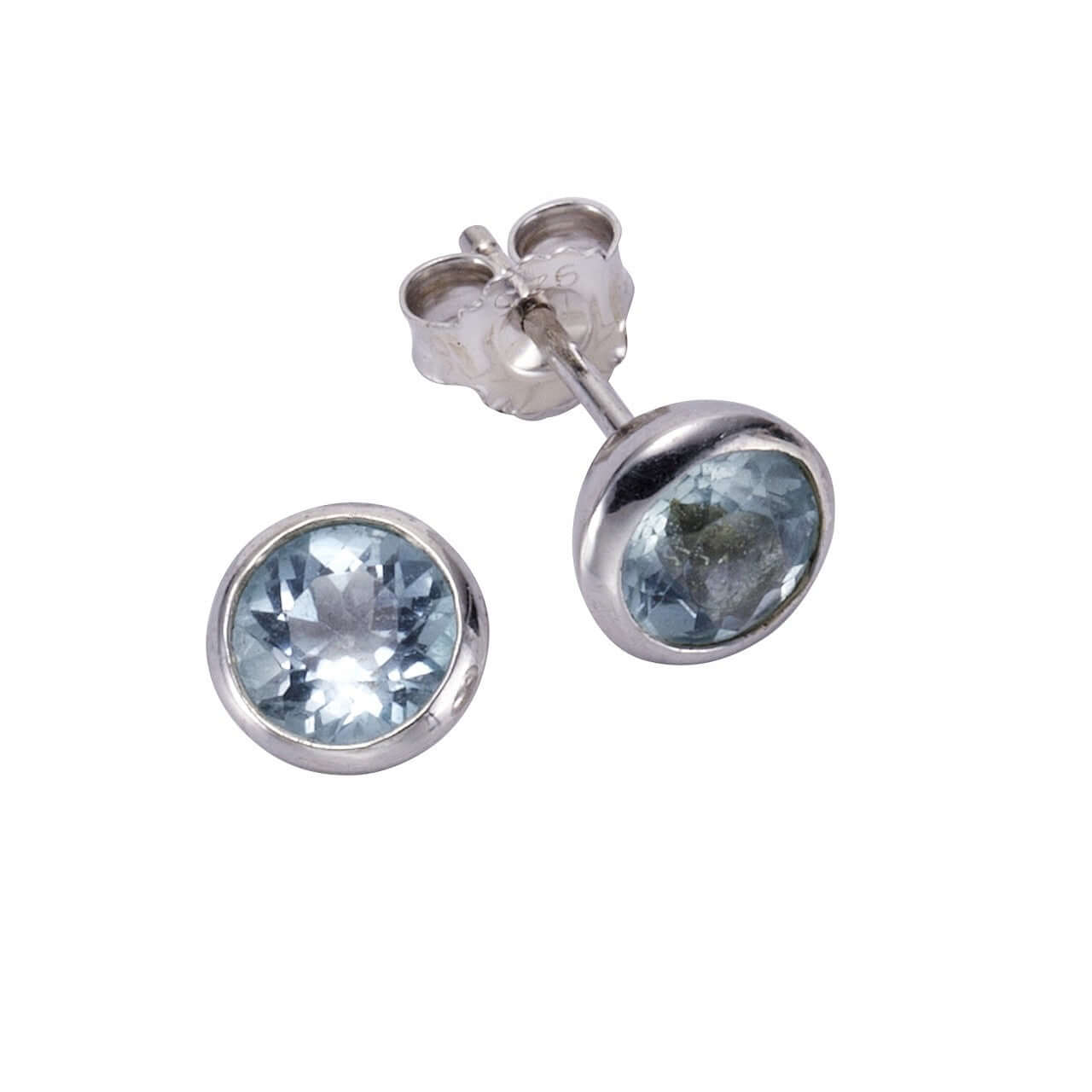 Schmuck Ohrstecker Damen 925 Silber Blautopas 0,75cm, 1 Paar günstig kaufen