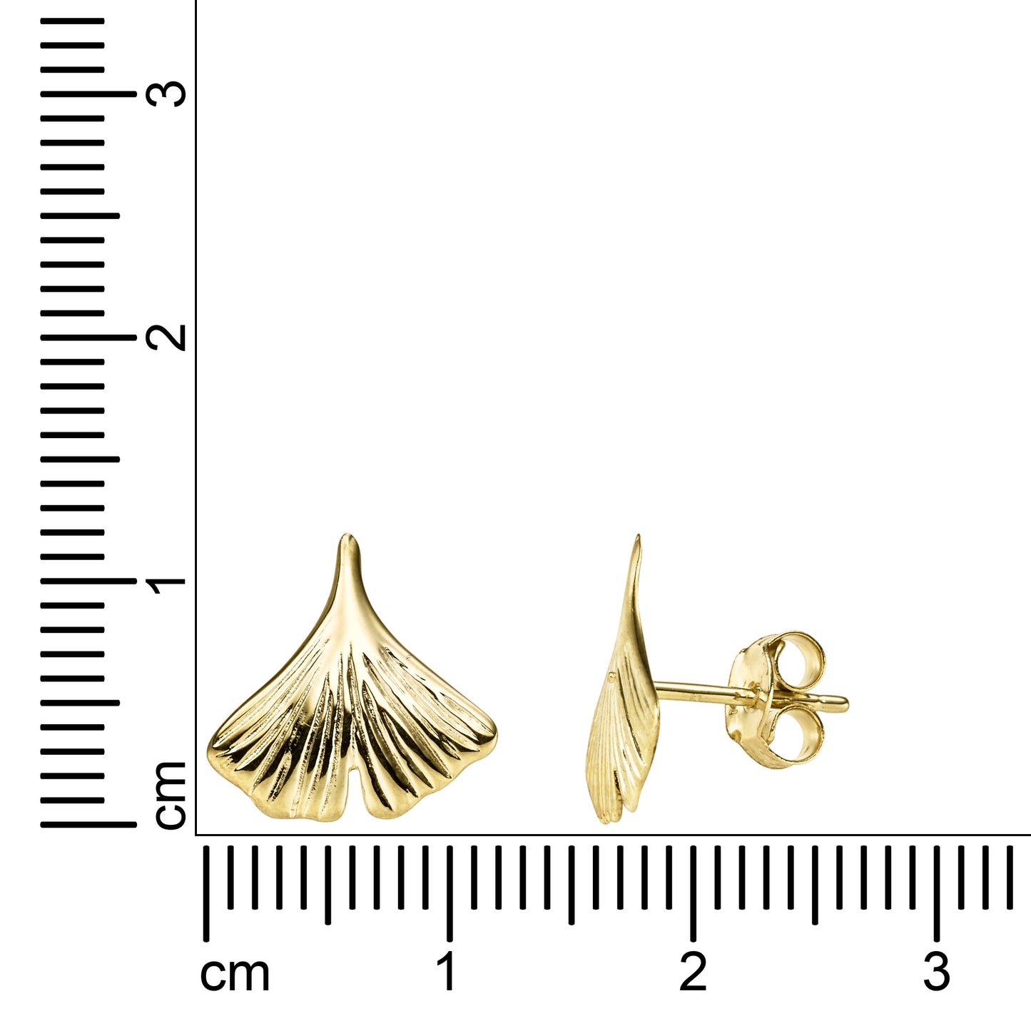 Schmuck Ohrstecker Damen 333er Gelbgold Ginkgo 12x12mm 1,2cm, 1 Paar günstig kaufen