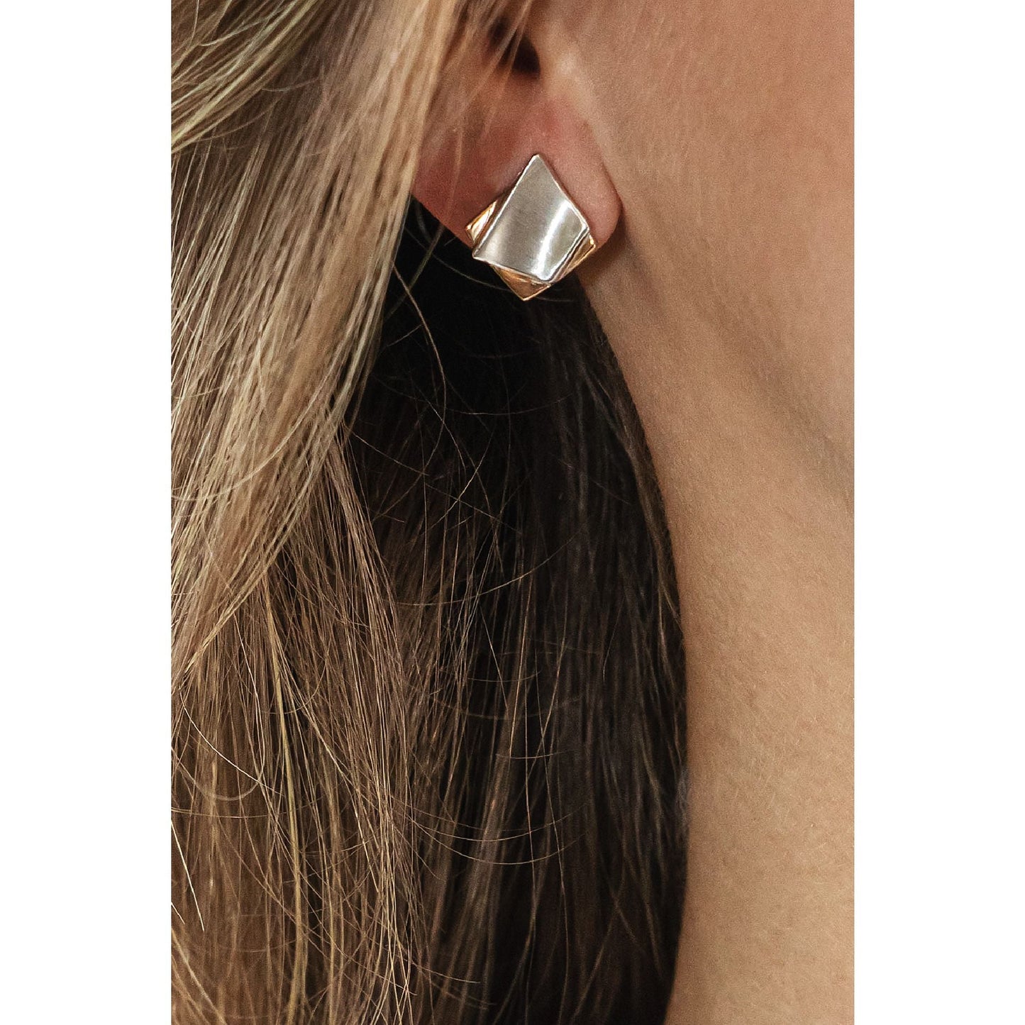 Ohrringe 925/- Sterling Silber rotvergoldet 1,5cm ohne Stein