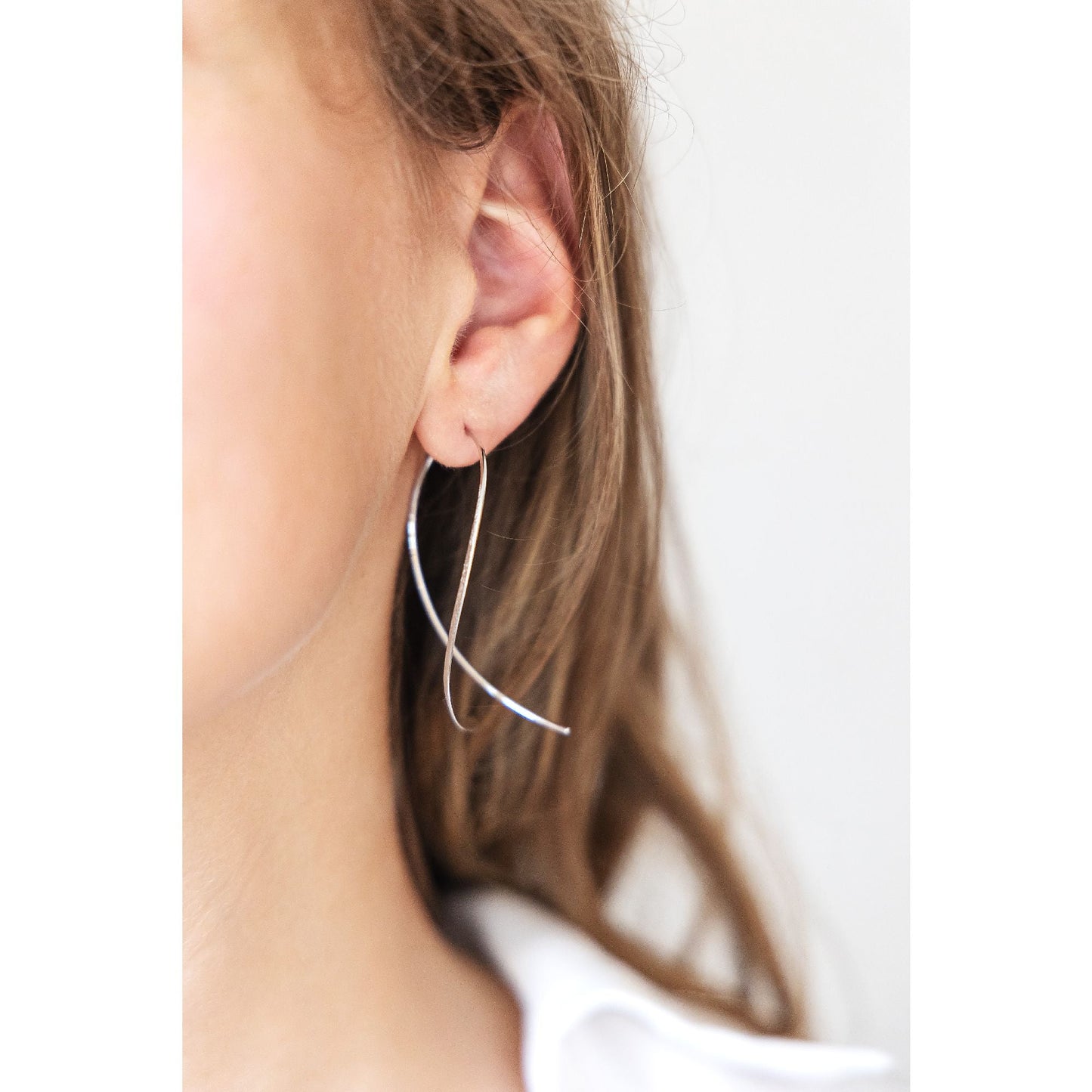 Ohrringe 925/- Sterling Silber rhodiniert 7,0cm ohne