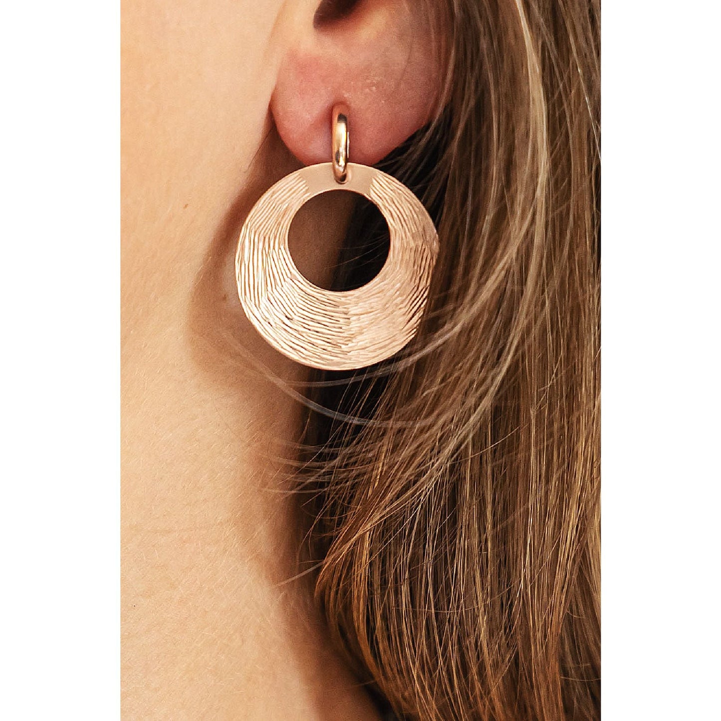 Ohrringe 925/- Sterling Silber rotvergoldet 3,2cm ohne Stein