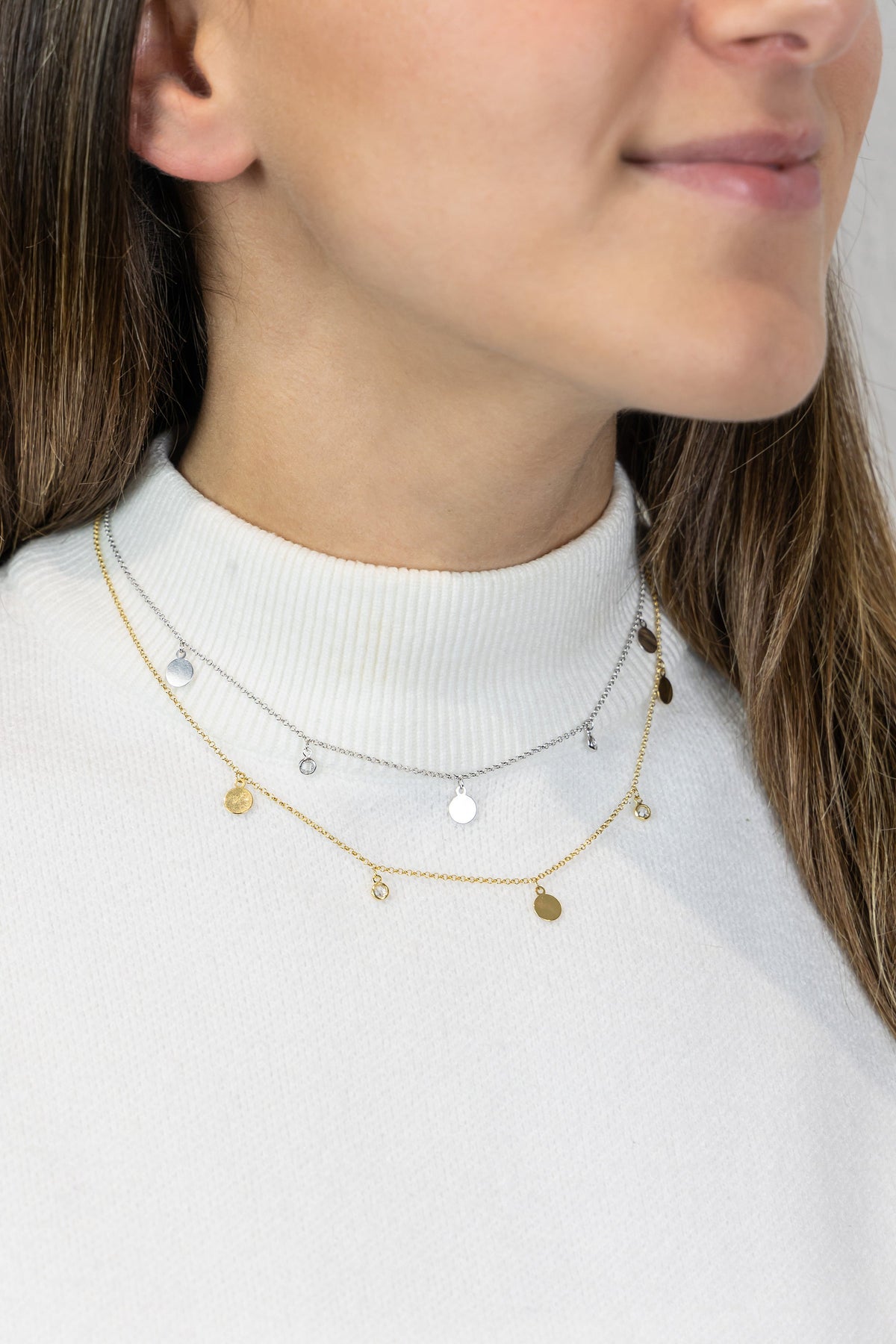 Collier Erbskette 925/- Sterling Silber vergoldet 42,0cm Zirkonia