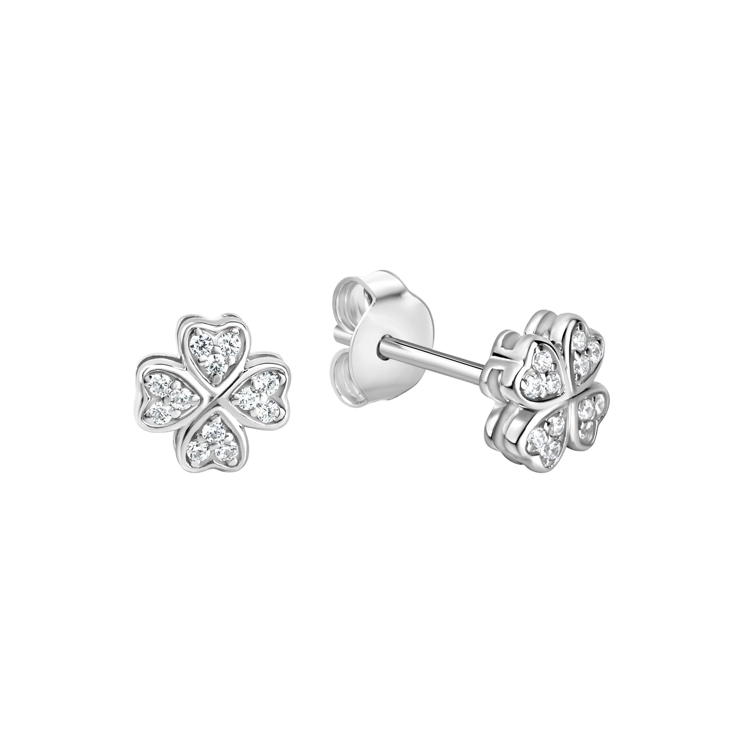 Ohrstecker 925/- Sterling Silber Rhodiniert 0,7cm Zirkonia