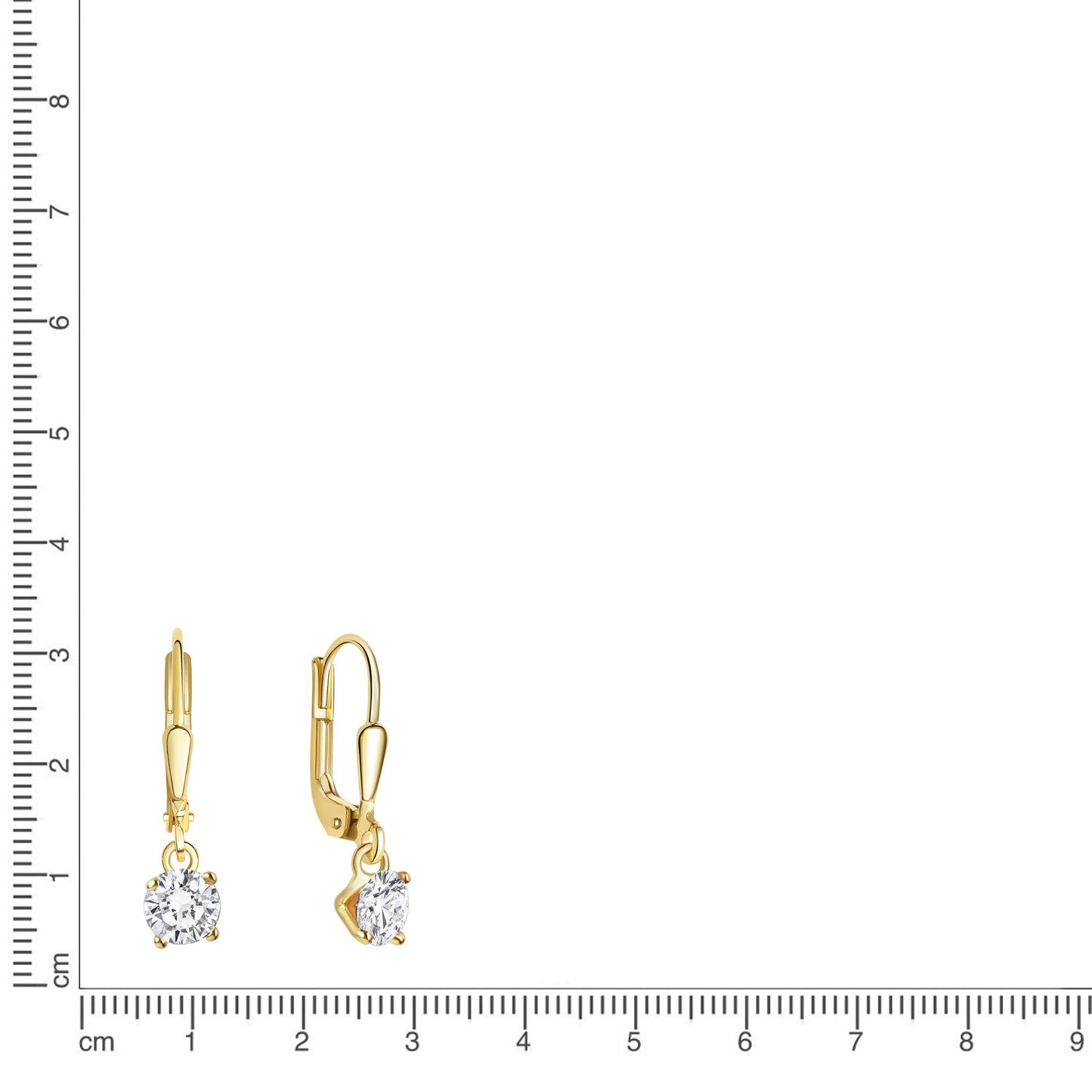 Ohrhänger 333/- Gold 2,0cm Zirkonia