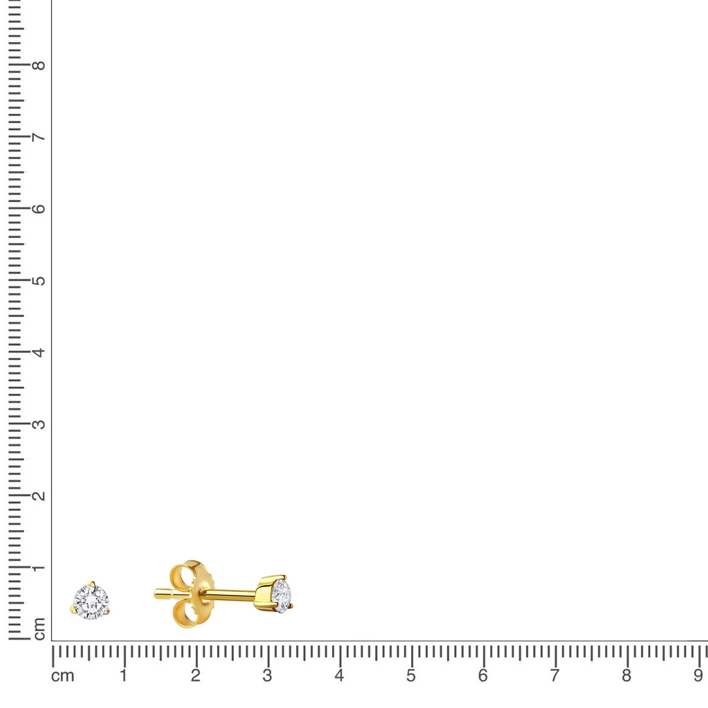 Ohrstecker 333/- Gold 0,3cm Zirkonia