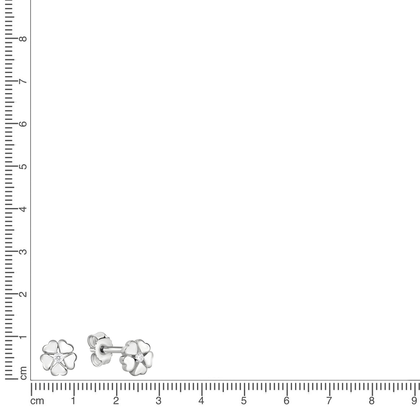 Ohrstecker 925/- Sterling Silber rhodiniert 0,6cm Zirkonia