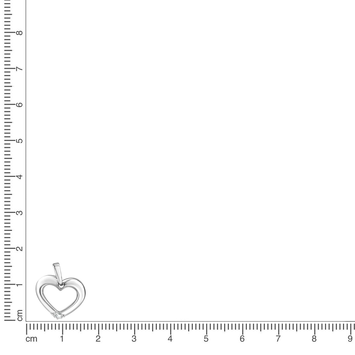 Anhänger 925/- Sterling Silber rhodiniert 1,4cm Zirkonia