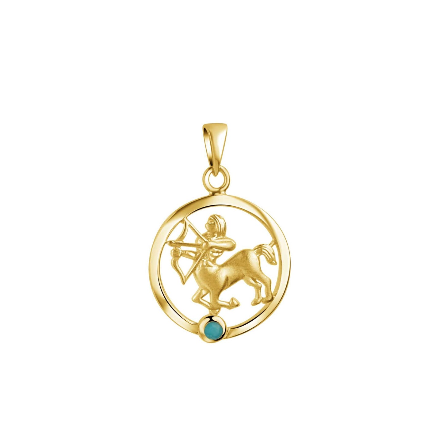 Anhänger 925/- Sterling Silber vergoldet 2,1cm Türkis