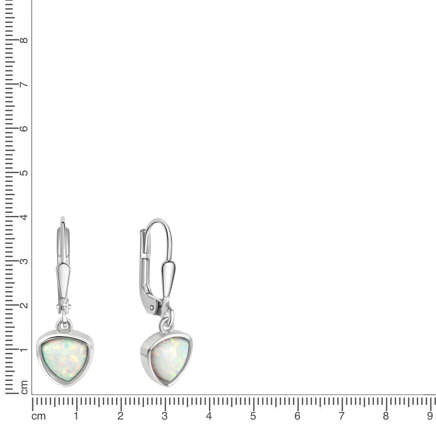 Ohrhänger 925/- Sterling Silber Rhodiniert 2,6cm synth. Opal