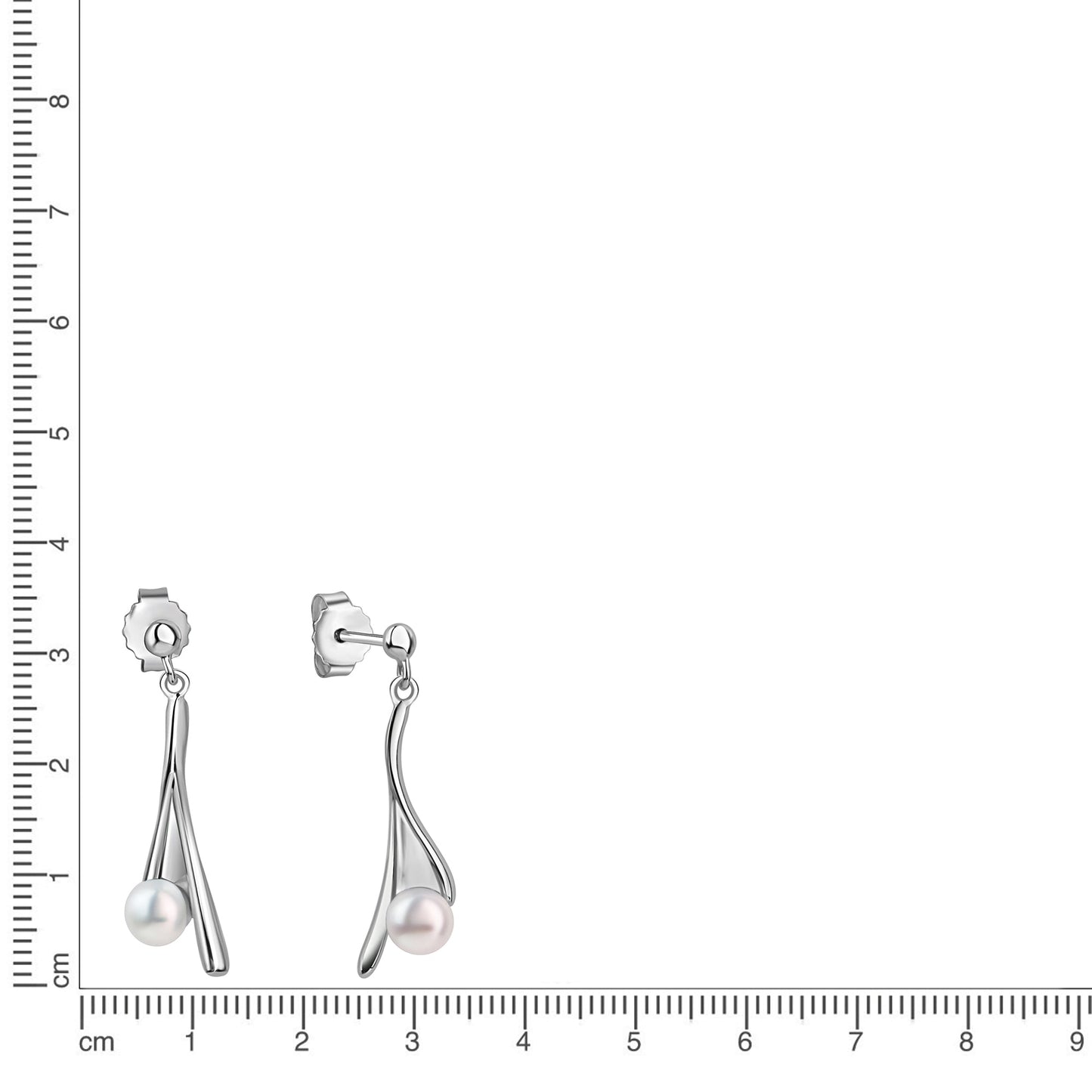 Ohrstecker 925/- Sterling Silber Rhodiniert 1,8cm Süßwasserzuchtperle