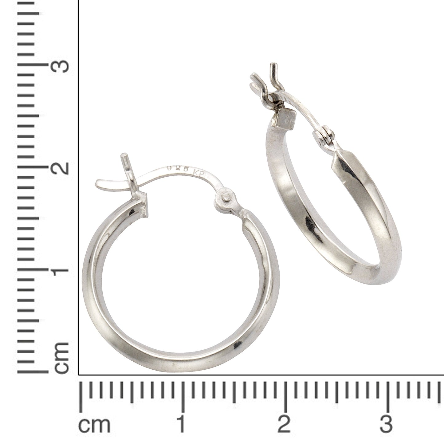 Creolen 925/- Sterling Silber Rhodiniert 2,0cm