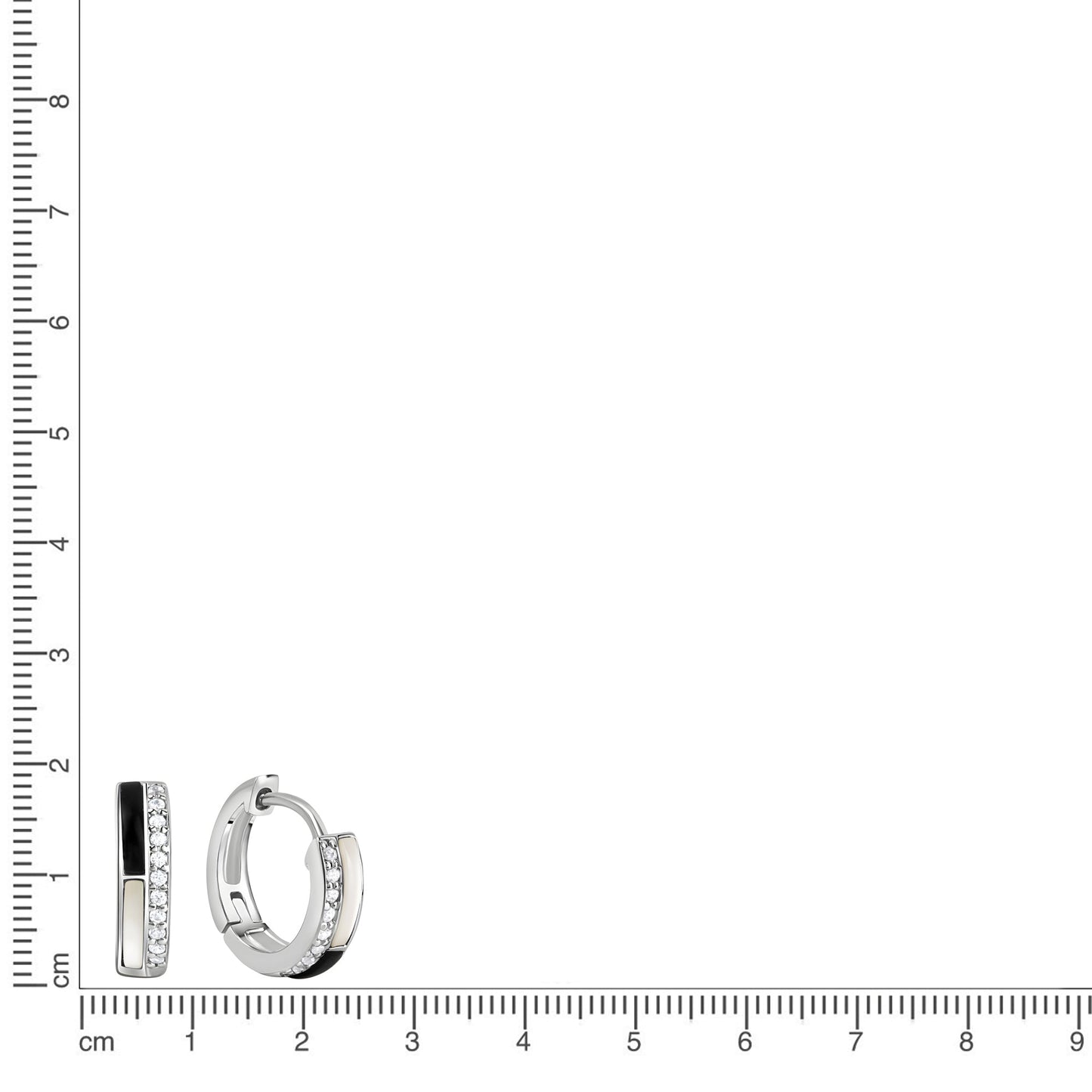 Creolen 925/- Sterling Silber rhodiniert 1,5cm Zirkonia