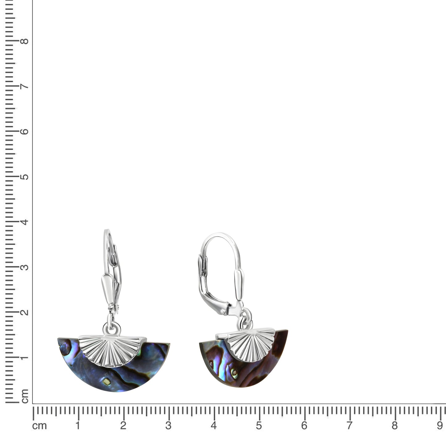 Ohrhänger 925/- Sterling Silber rhodiniert 2,7cm Abalone