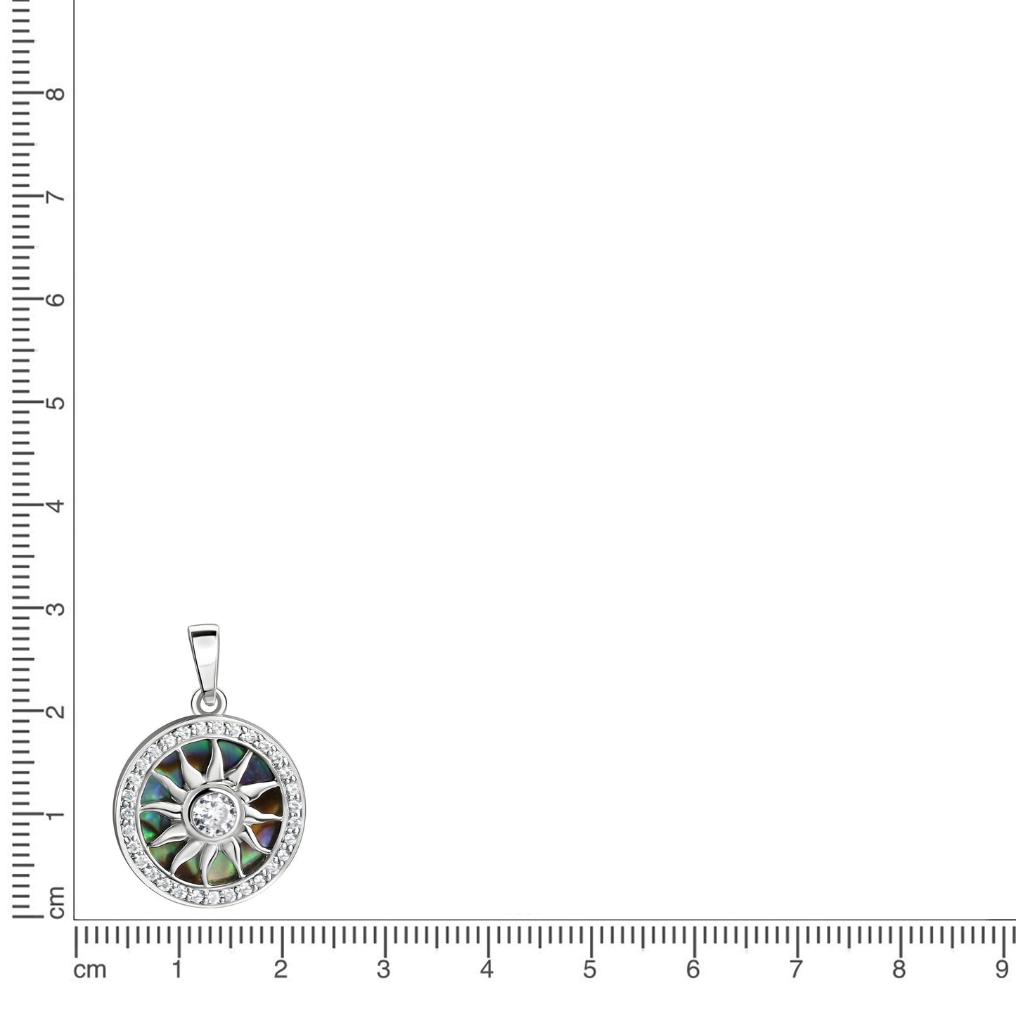 Anhänger 925/- Sterling Silber Rhodiniert 2,4cm Abalone