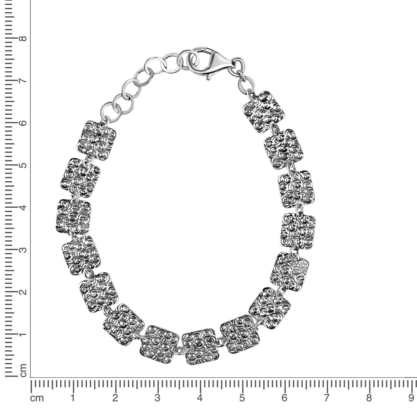 Armband Fantasiekette 925/- Sterling Silber rhodiniert 21,0cm