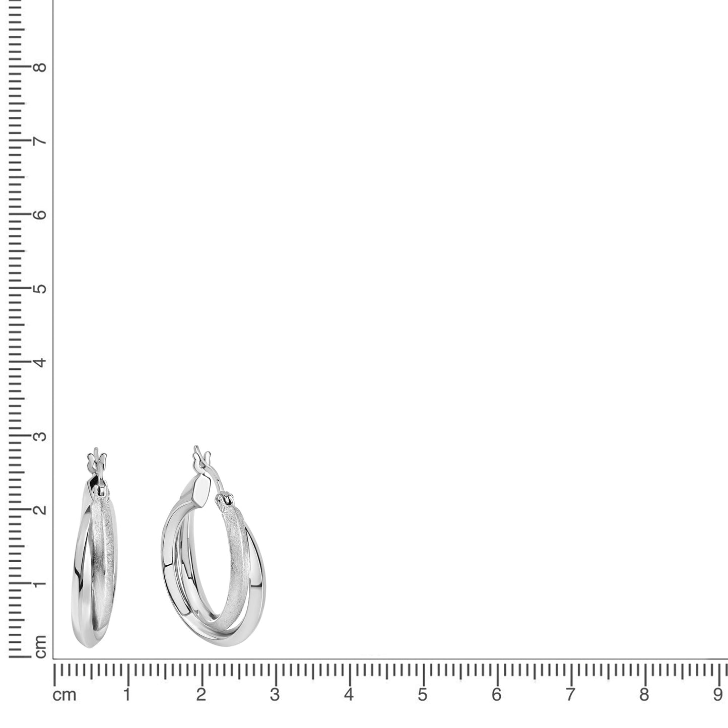 Creolen 925/- Sterling Silber Rhodiniert 2,1cm