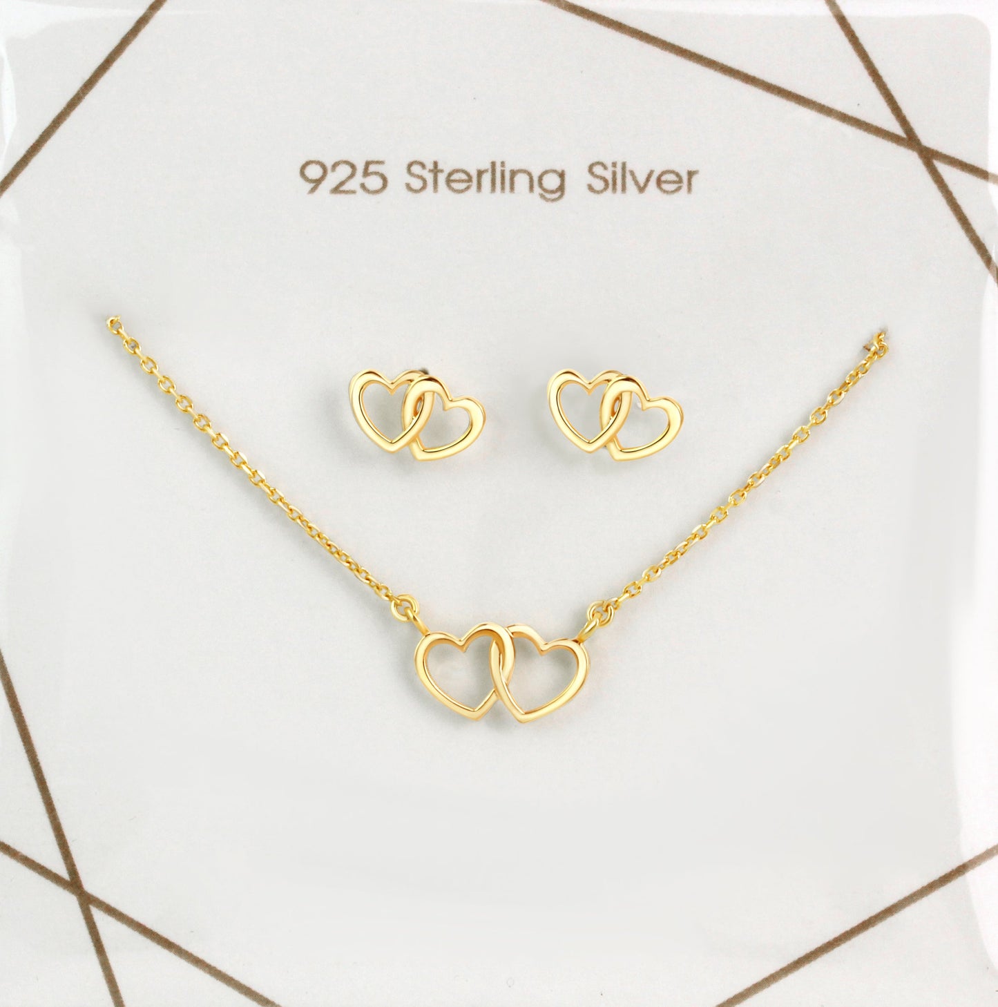 Set Anhänger/Kette und Ohrstecker 925/- Sterling Silber vergoldet 45,0cm