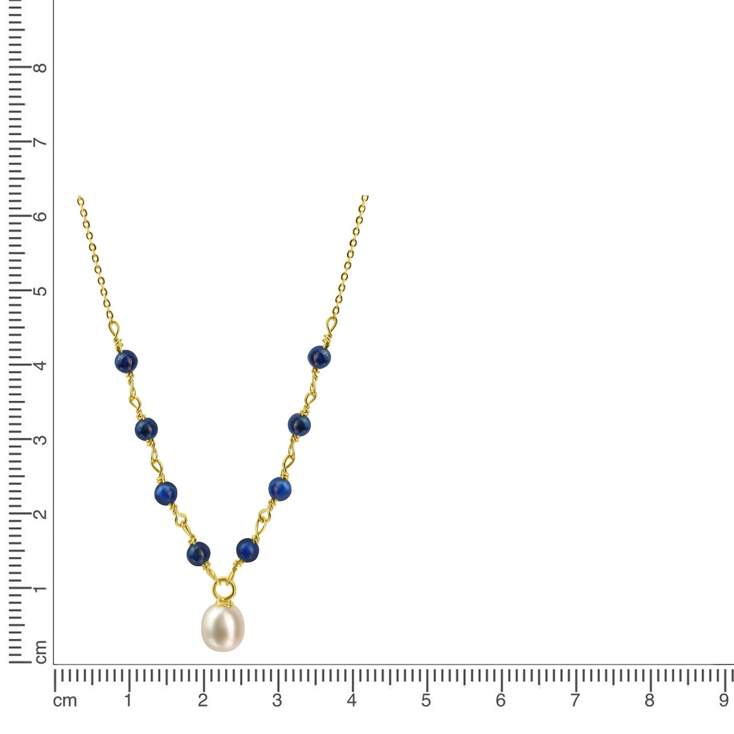Halskette Ankerkette 375/- Gold vergoldet 45,0cm Lapislazuli