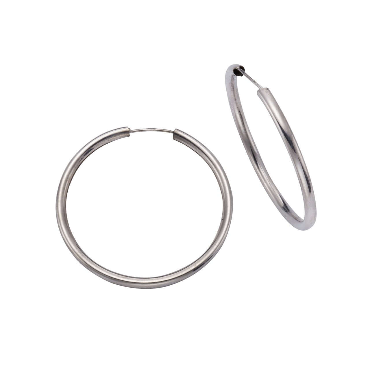 Schmuck Creolen Ohrringe Damen 925 Silber rhodiniert 3,0cm 3,0cm, 1 Paar günstig kaufen