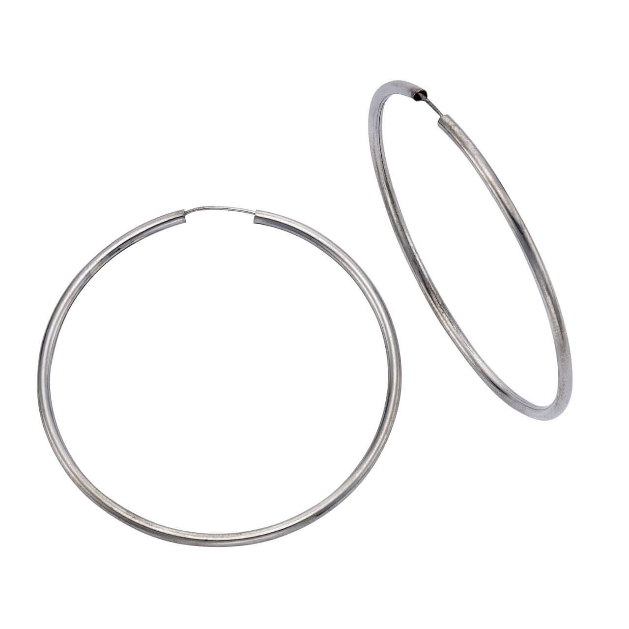 Schmuck Creolen Ohrringe Damen 925 Silber rhodiniert 5,0cm 5,0cm, 1 Paar günstig kaufen