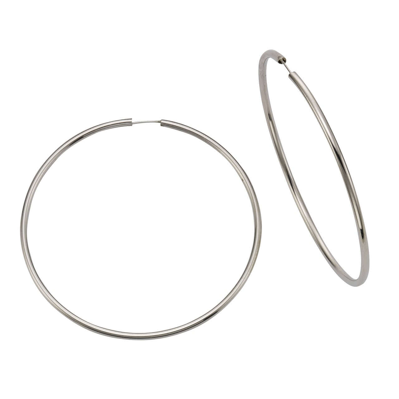 Schmuck Creolen Ohrringe Damen 925 Silber rhodiniert 6,0cm 6,0cm, 1 Paar günstig kaufen