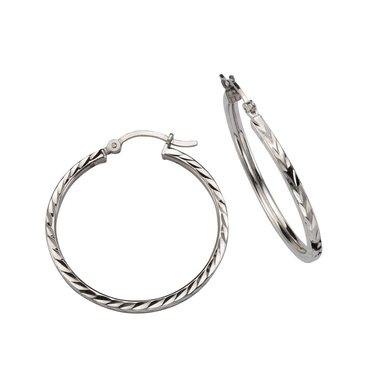 Schmuck Creolen Ohrringe Damen 925 Silber rhodiniert 3,0cm 3,0cm, 1 Paar günstig kaufen