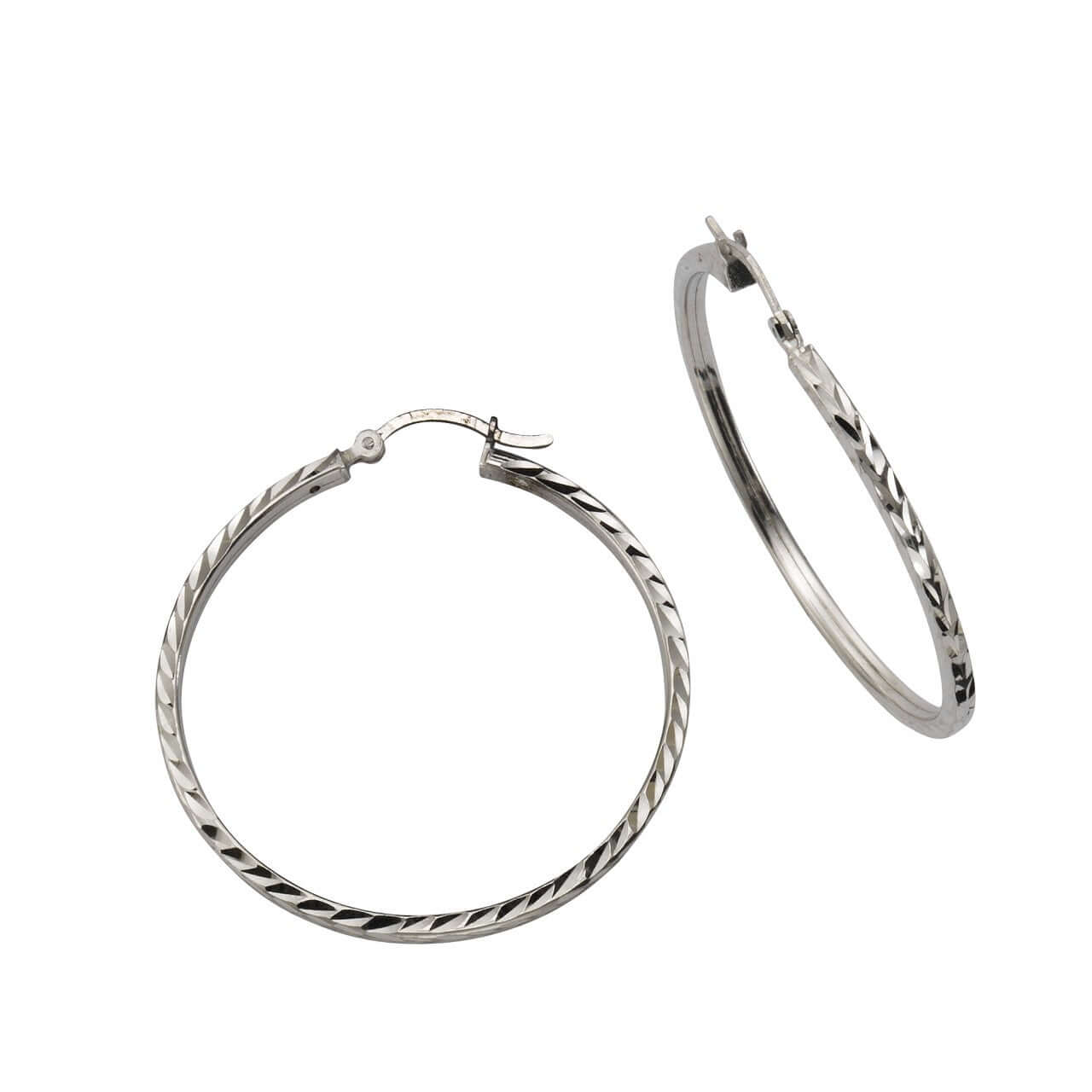 Schmuck Creolen Ohrringe Damen 925 Silber rhodiniert 4,0cm 4,0cm, 1 Paar günstig kaufen