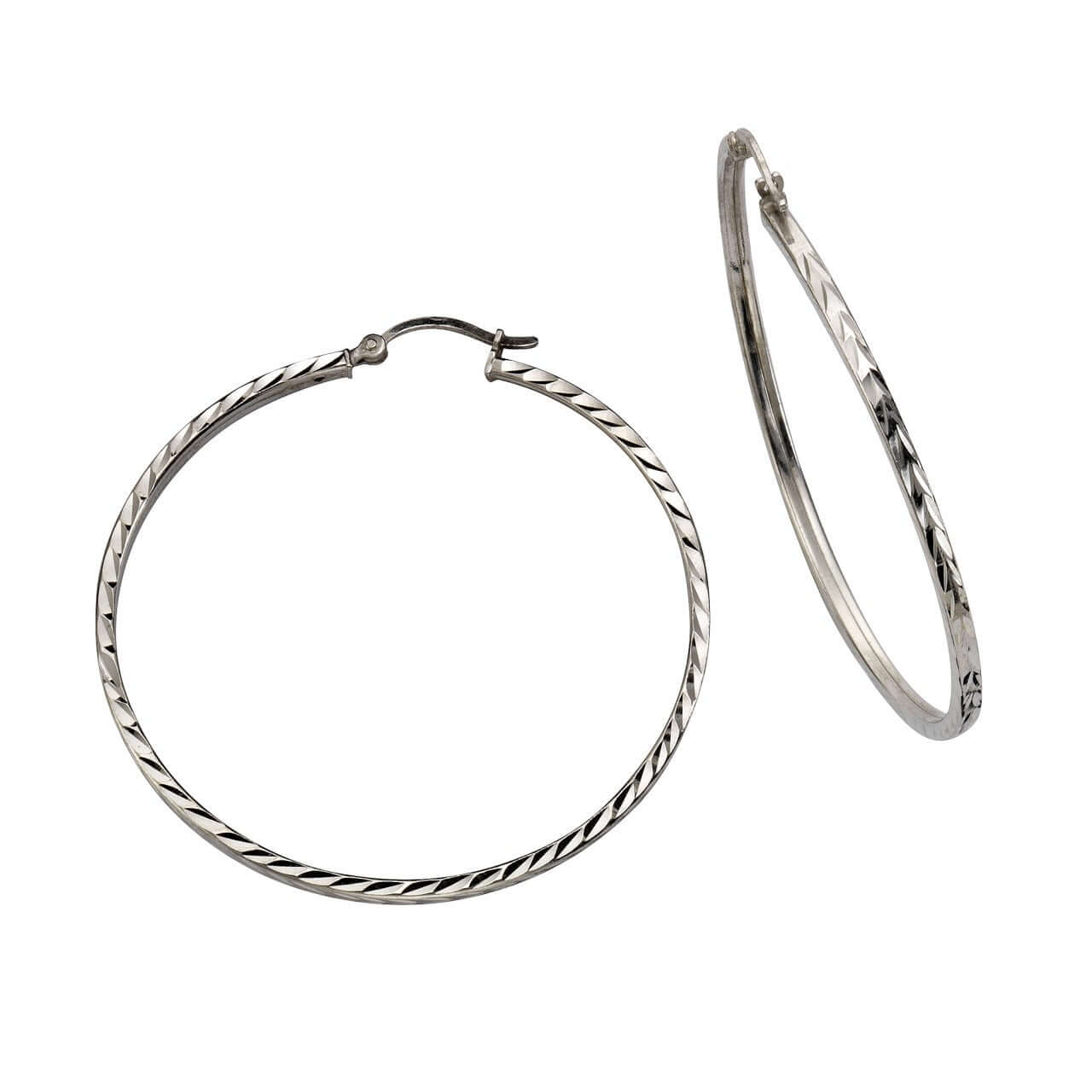 Schmuck Creolen Ohrringe Damen 925 Silber rhodiniert 5,0cm, 1 Paar günstig kaufen