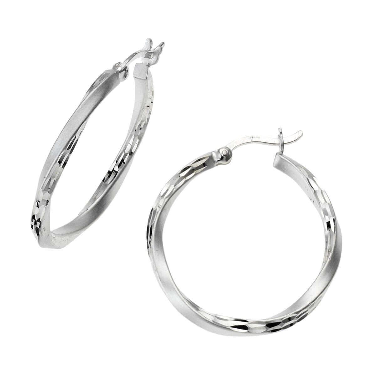 Schmuck Creolen Ohrringe Damen 925 Silber diamantiert 2,5cm 2,5cm, 1 Paar günstig kaufen