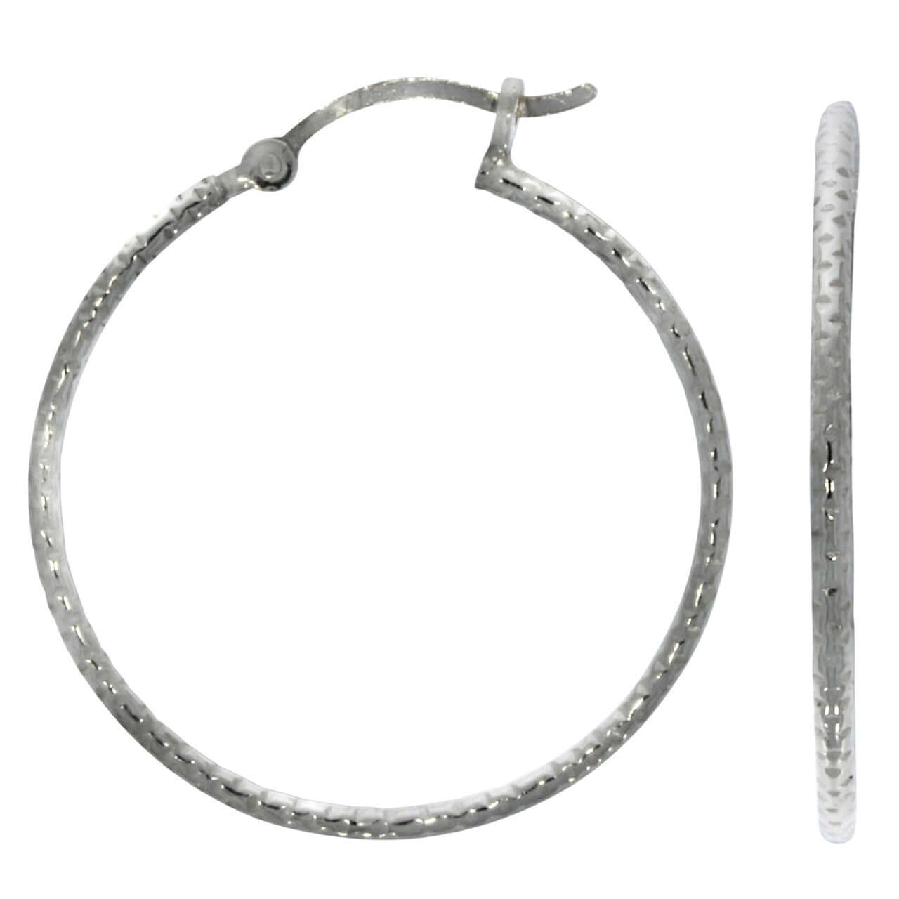 Schmuck Creolen Ohrringe Damen 925 Silber rhodiniert 3,0cm 3,0cm, 1 Paar günstig kaufen