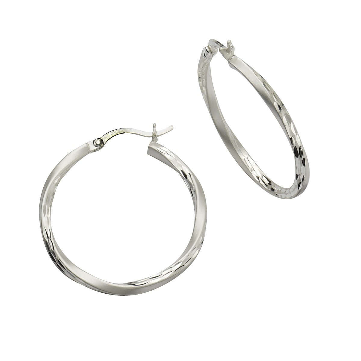 Schmuck Creolen Ohrringe Damen 925 Silber rhodiniert 3,0cm 3,0cm, 1 Paar günstig kaufen