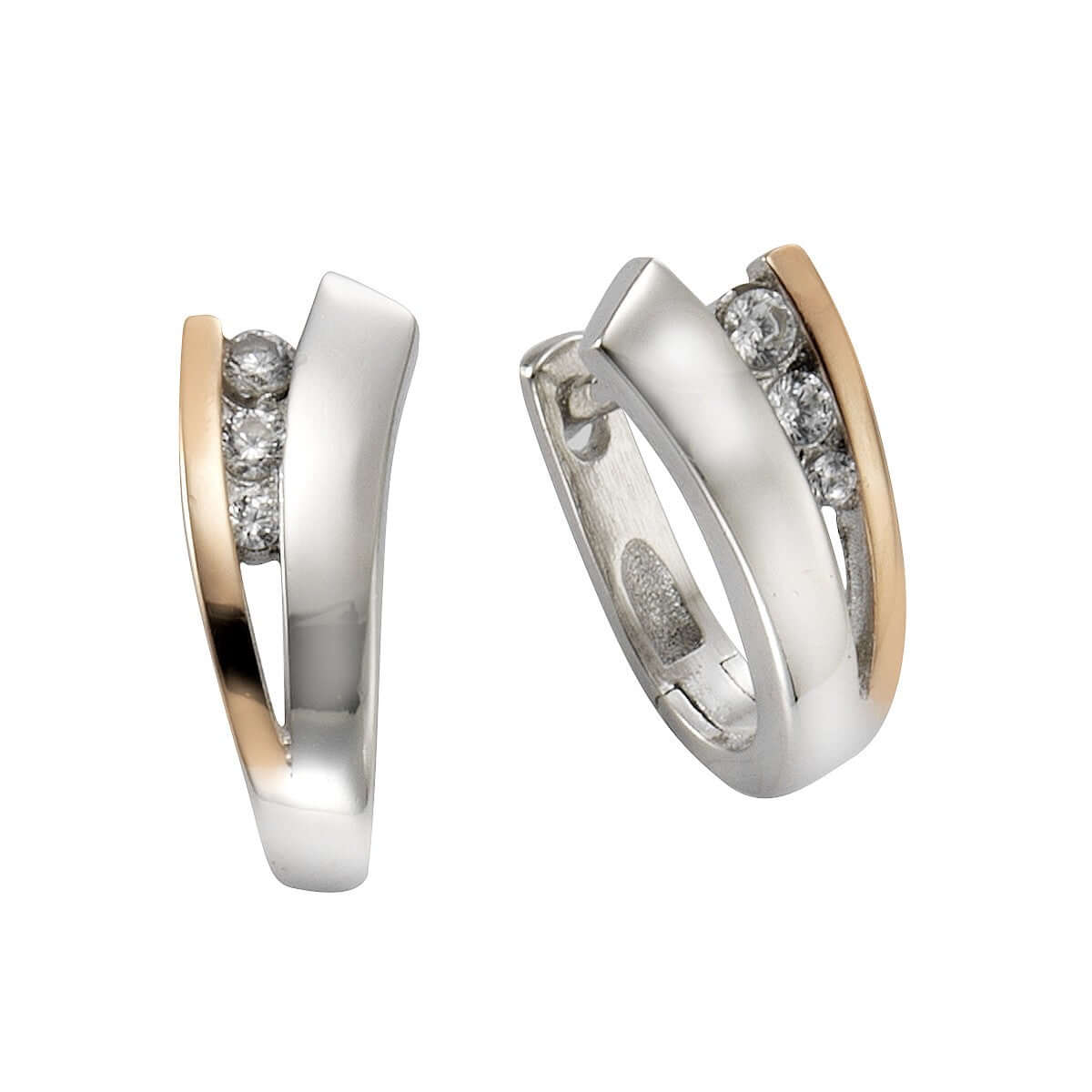 Schmuck Creolen Ohrringe Damen 925er Sterling Silber rosè Zirkonia 1,6cm, 1 Paar günstig kaufen