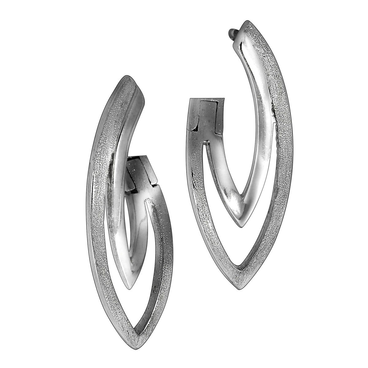 Klappcreolen 925/- Sterling Silber rhodiniert 2,0cm